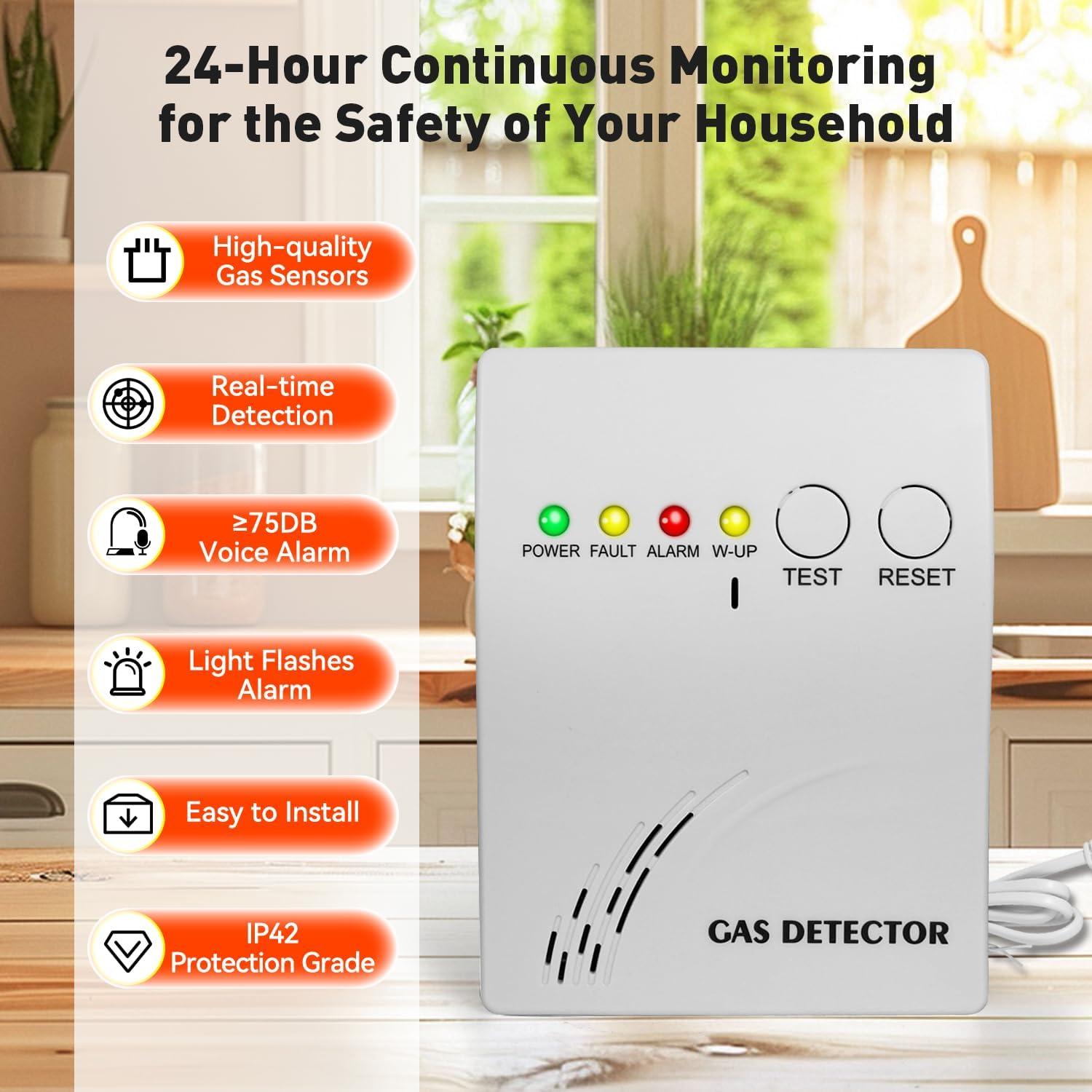 Detector de Gas Propano MOESAPU BH-H5 con Alarma Visual y Auditiva