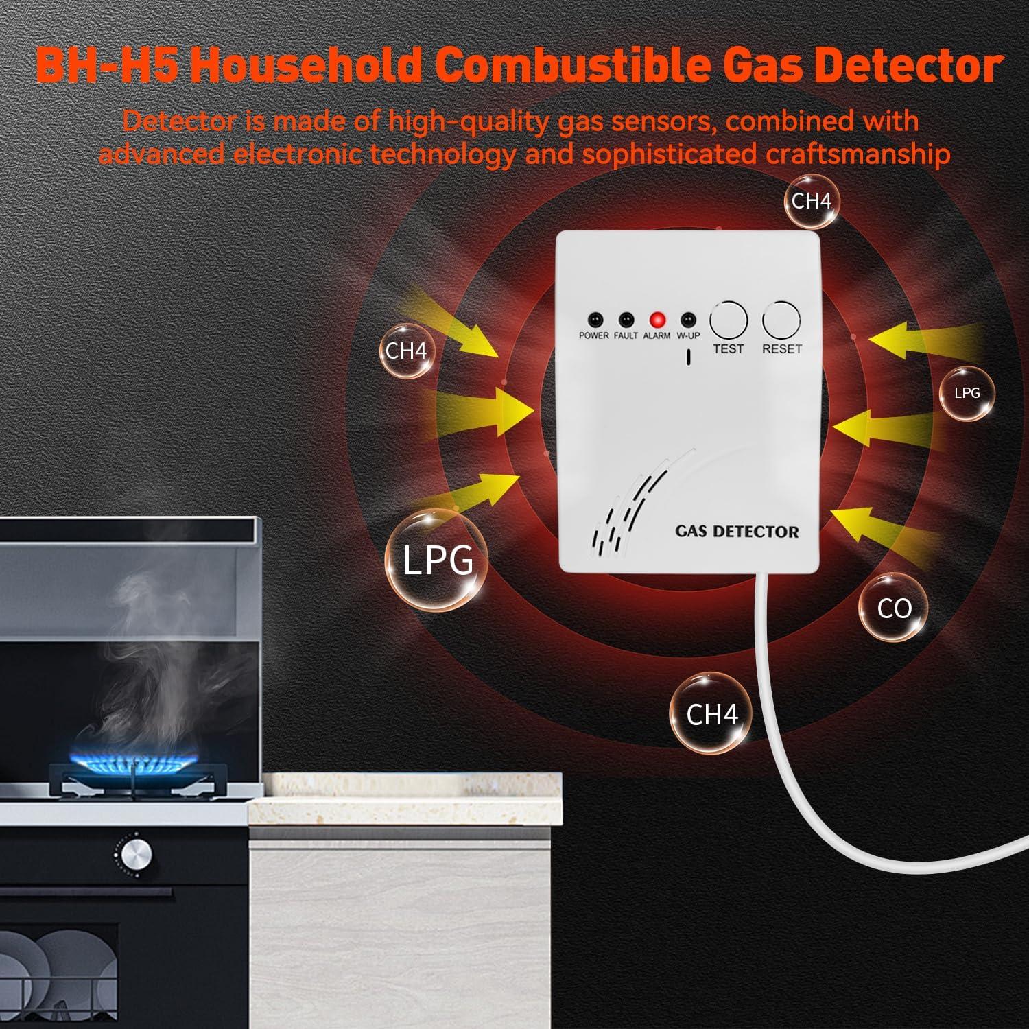 Detector de Gas Propano MOESAPU BH-H5 con Alarma Visual y Auditiva
