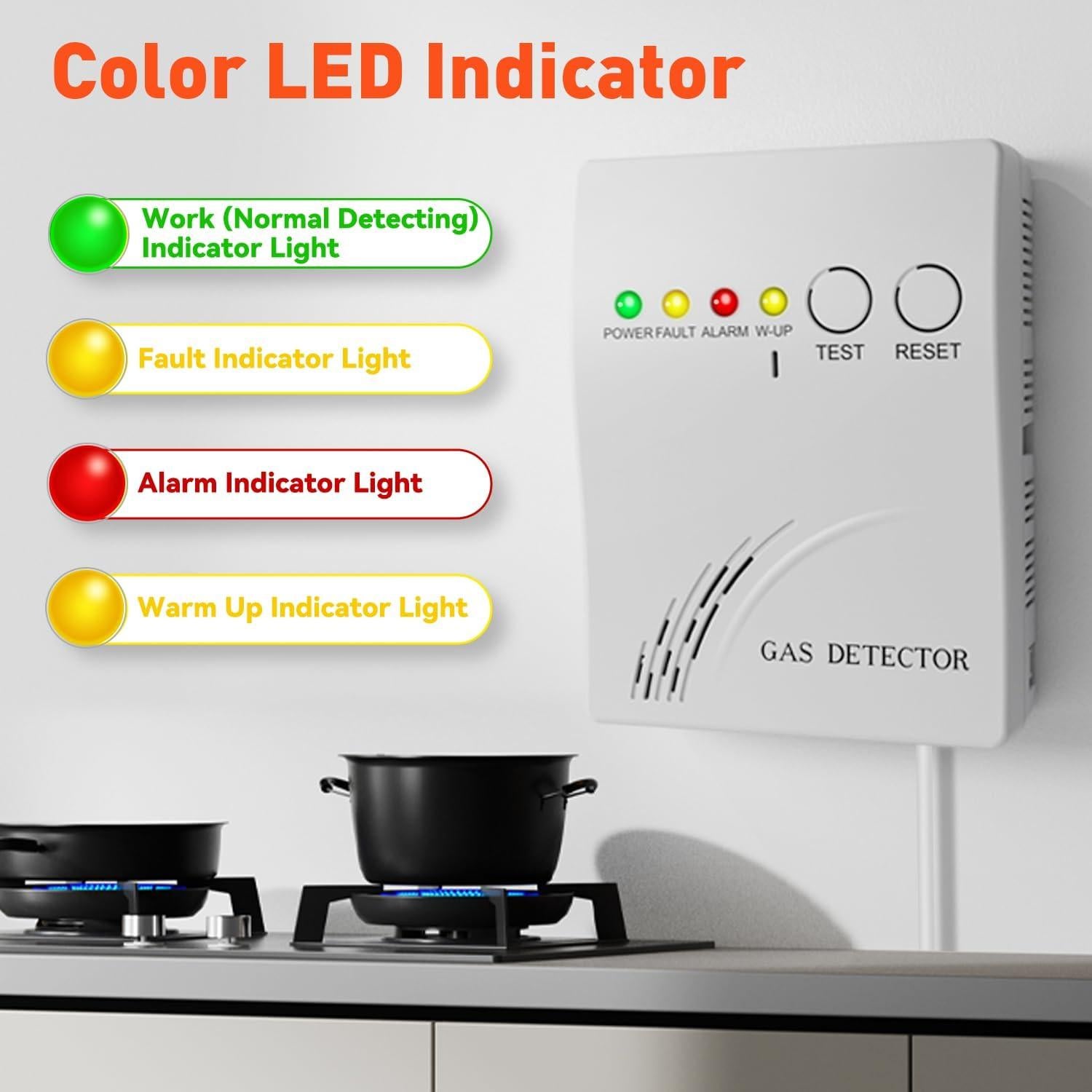 Detector de Gas Propano MOESAPU BH-H5 con Alarma Visual y Auditiva