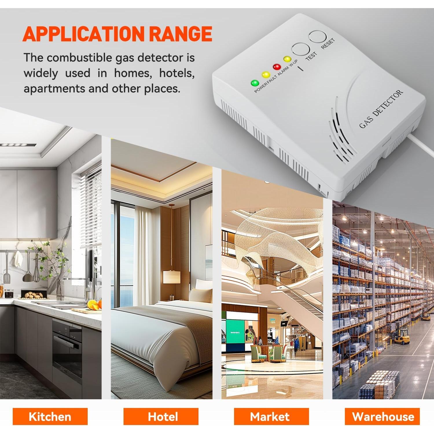 Detector de Gas Propano MOESAPU BH-H5 con Alarma Visual y Auditiva