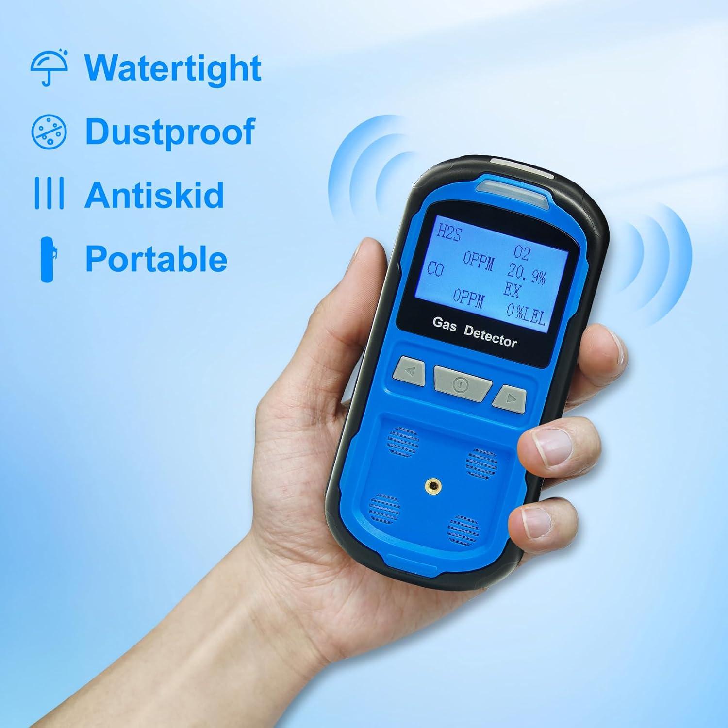 Detector de Gas Yfwsrecinoe 4 Gases Recargable LCD Azul