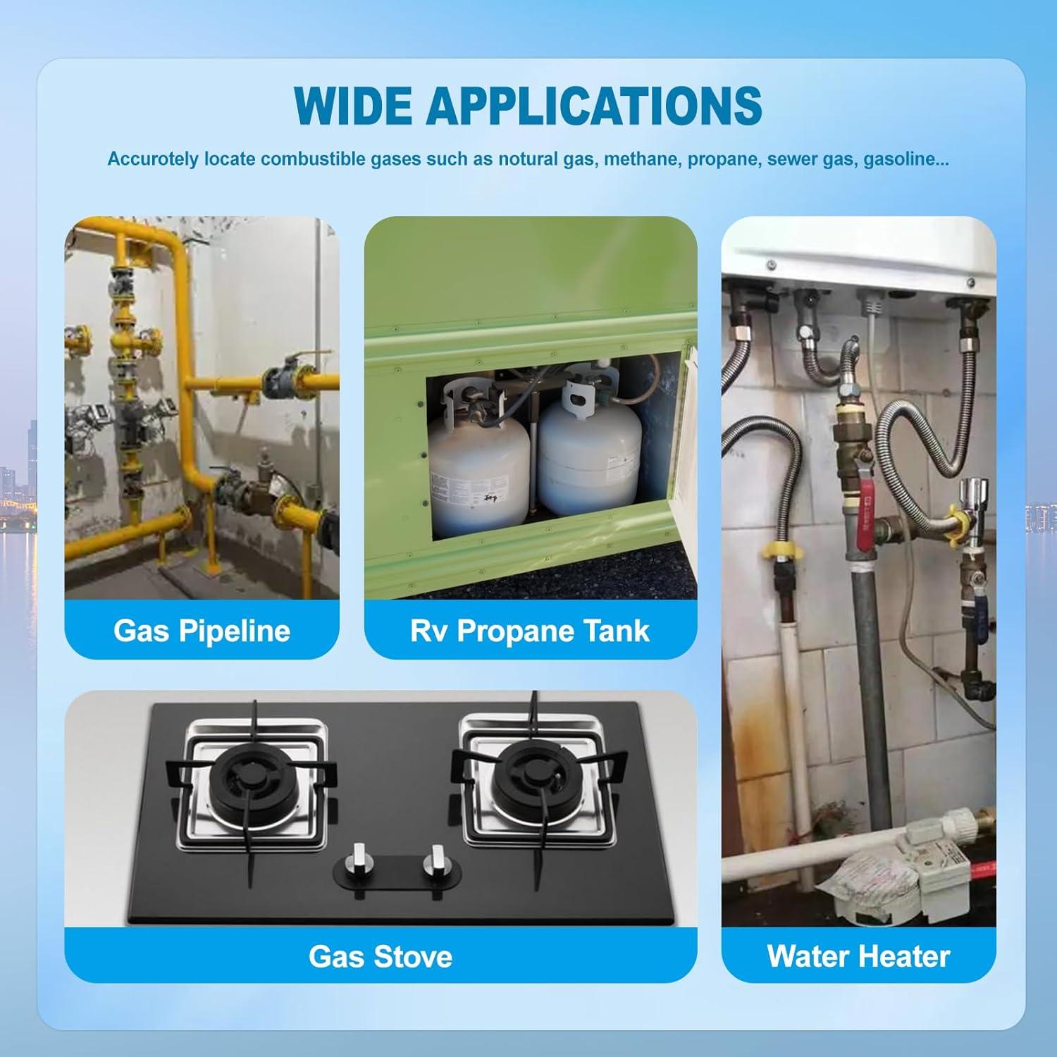 Detector de Gas Yfwsrecinoe 4 Gases Recargable LCD Azul