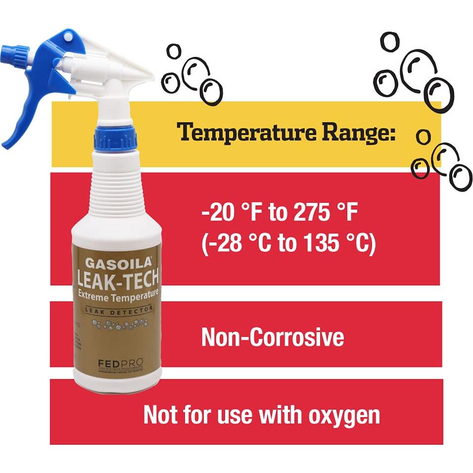 Gasoila Spray Detector de Fugas 1 Pinta - No Tóxico y Seguro