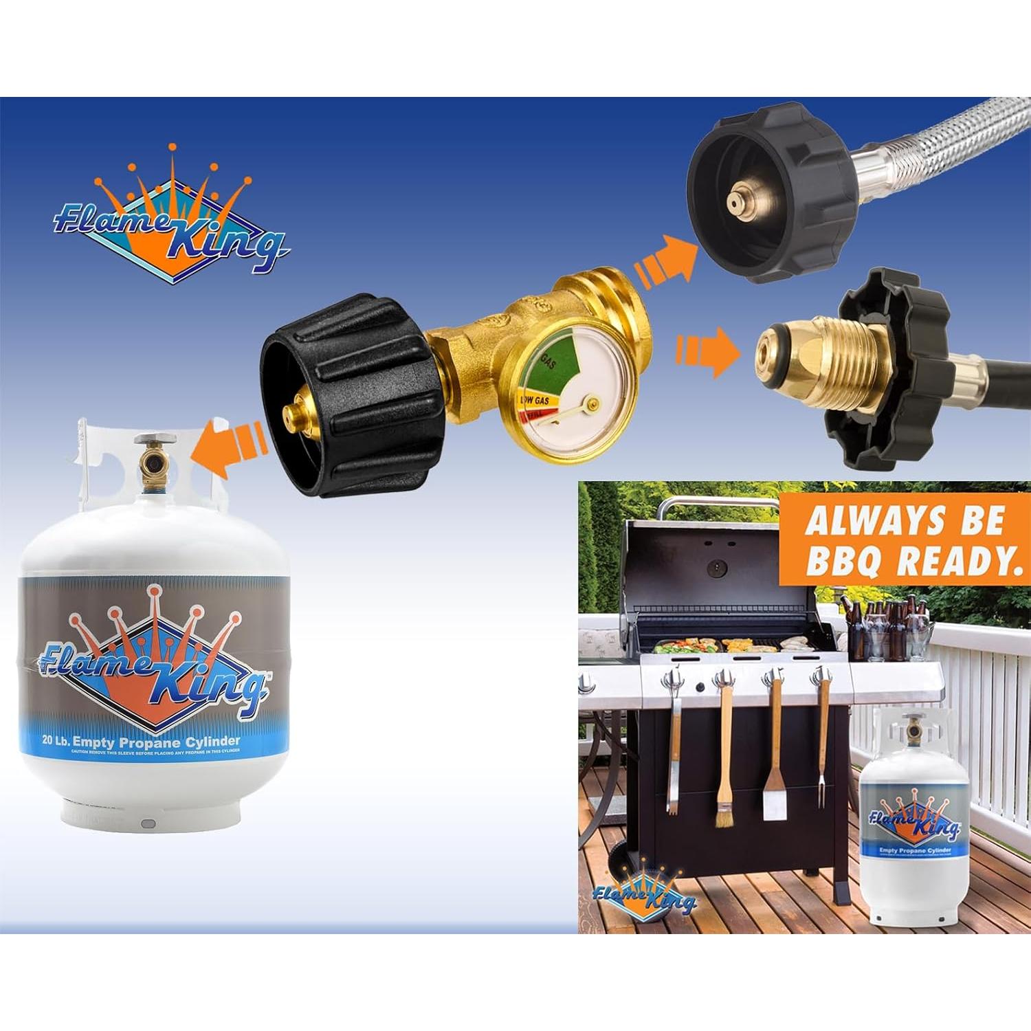 Medidor de Propano Flame King con Dial que Brilla en la Oscuridad