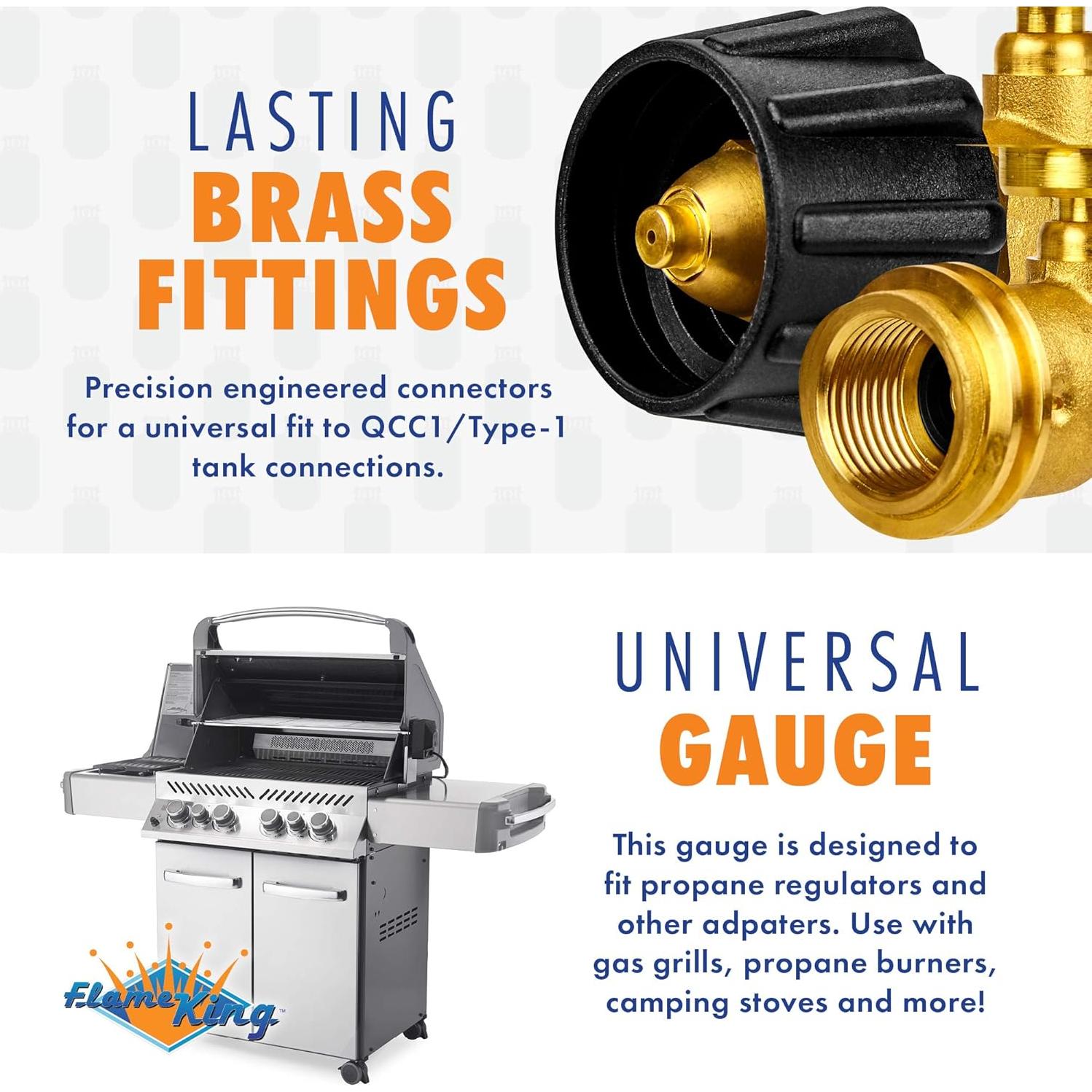 Medidor de Propano Flame King con Dial que Brilla en la Oscuridad