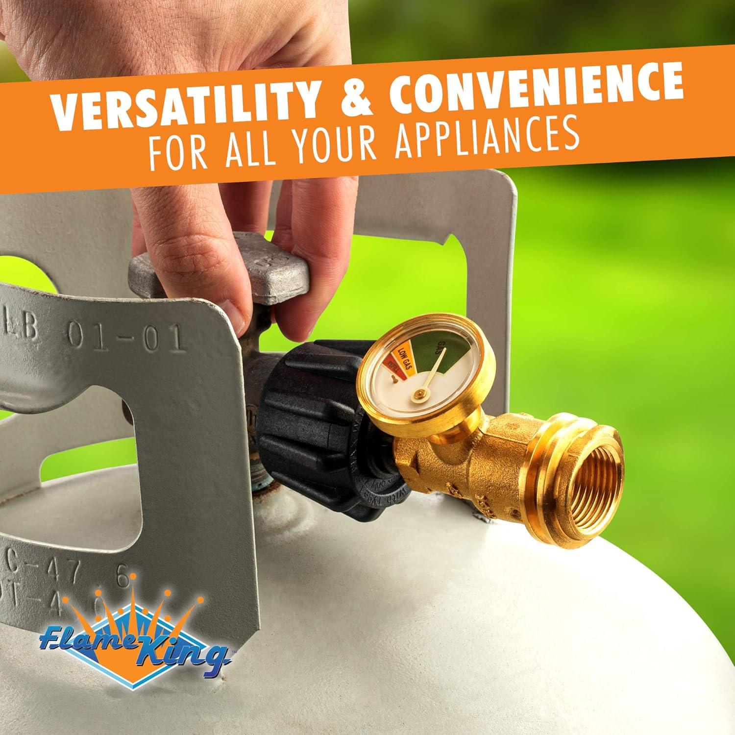 Medidor de Propano Flame King con Dial que Brilla en la Oscuridad