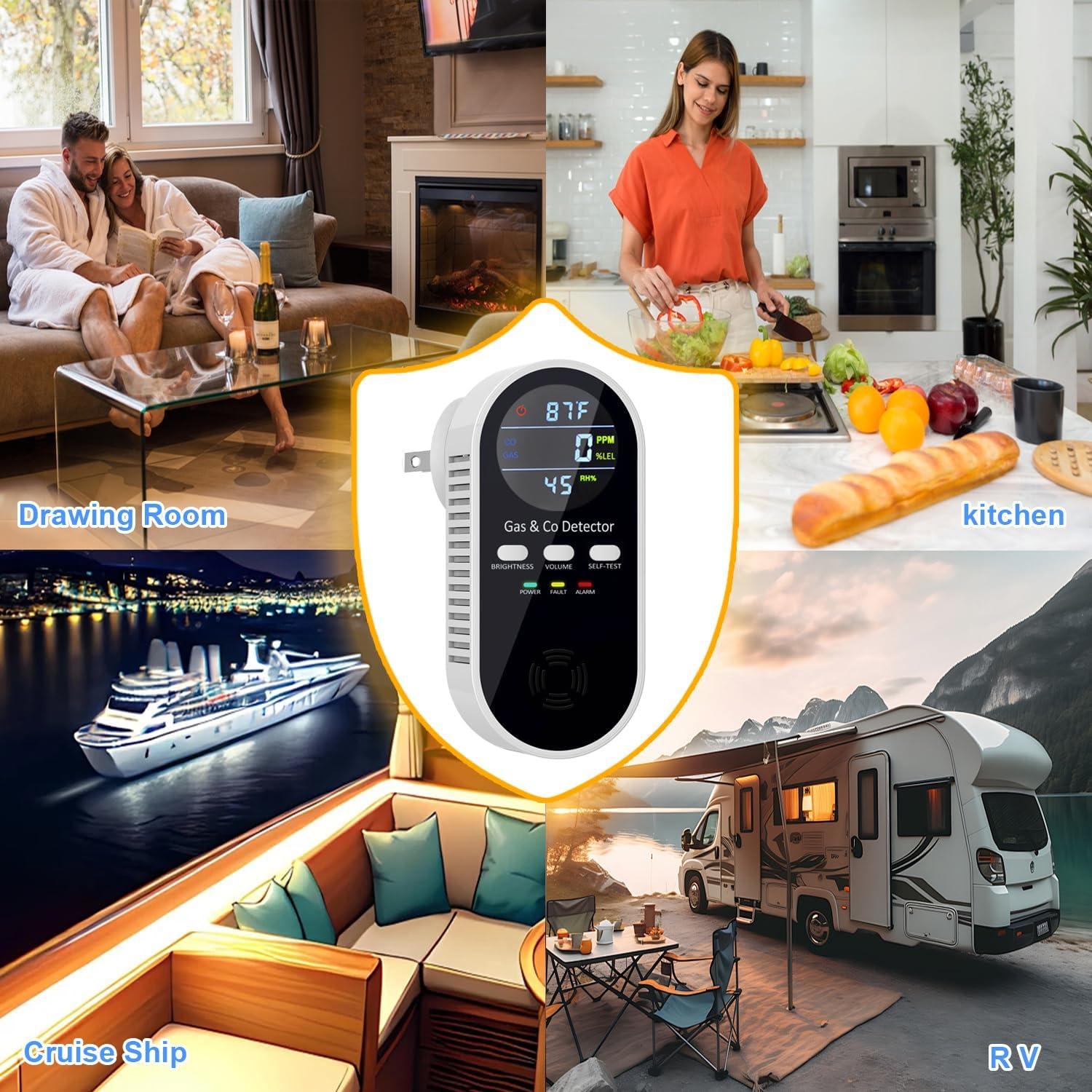 Detector de Gas y Monóxido de Carbono FLUNGSKY 5 en 1