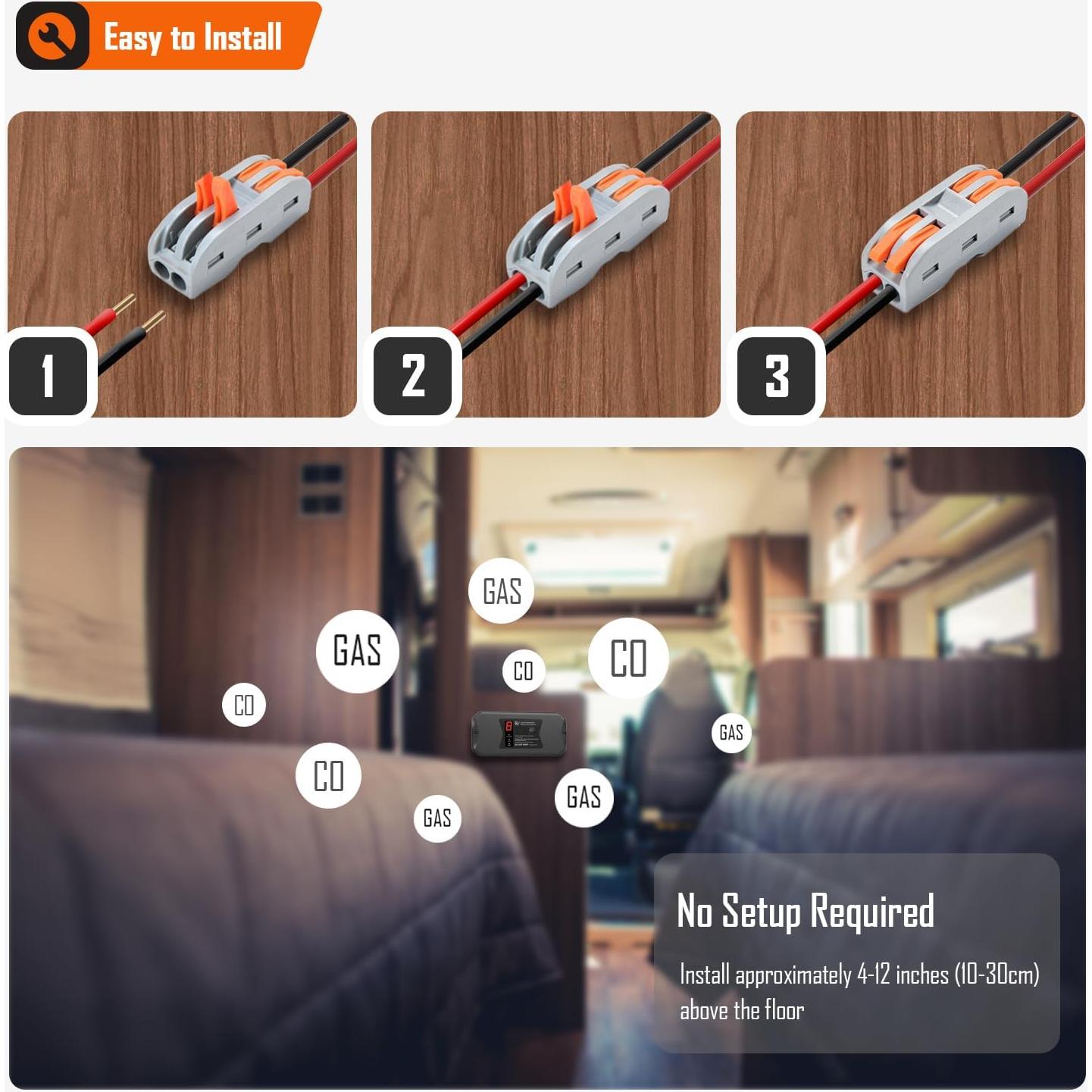 Detector de Monóxido de Carbono y Propano WildPulse 12V