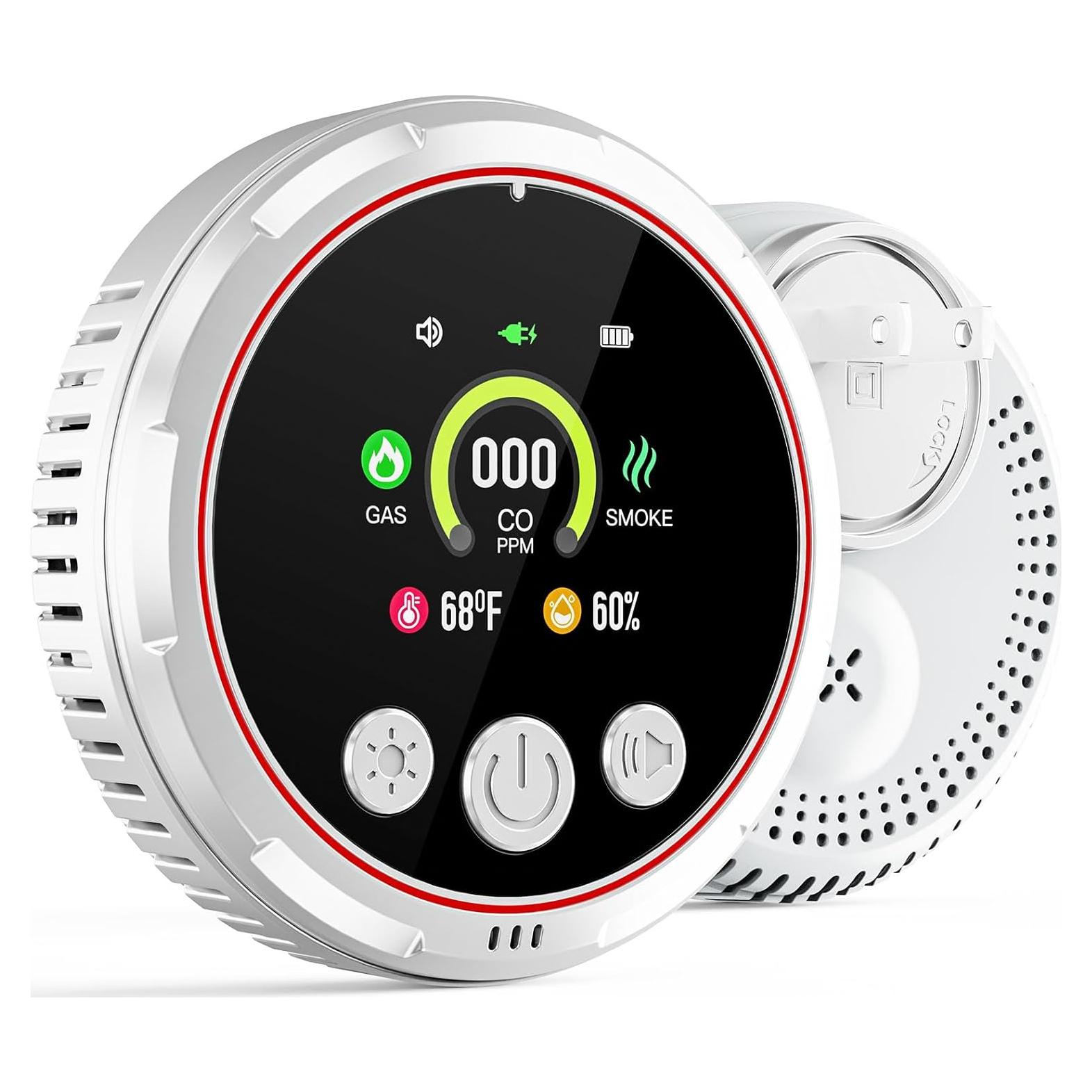 Detector de Monóxido de Carbono 5-en-1 TLMUSE - Humo, Gas, Temp, Humedad