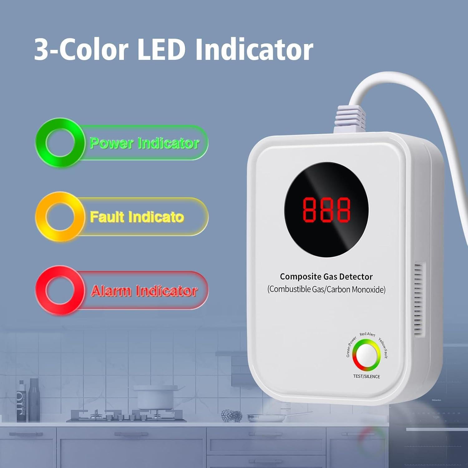 Detector de Monóxido de Carbono y Gas Natural AOTIQUAL G300
