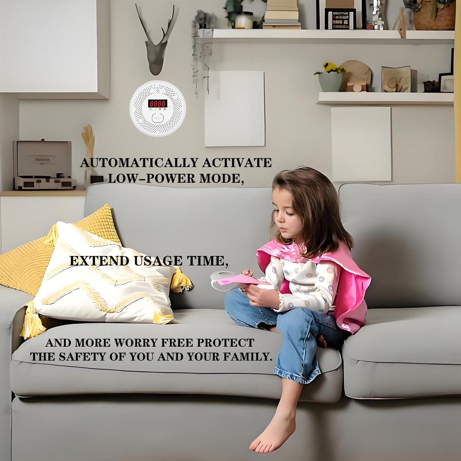 Detector de Monóxido de Carbono y Humo Vzmcov 6 Pack LCD