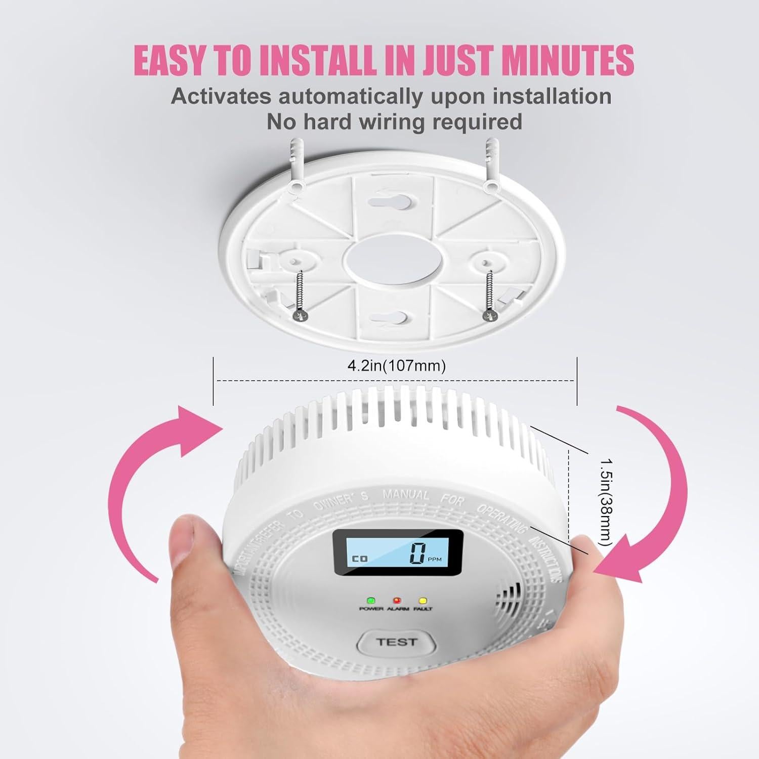 Paquete de 3 Detectores de Humo y Monóxido de Carbono CDR-813