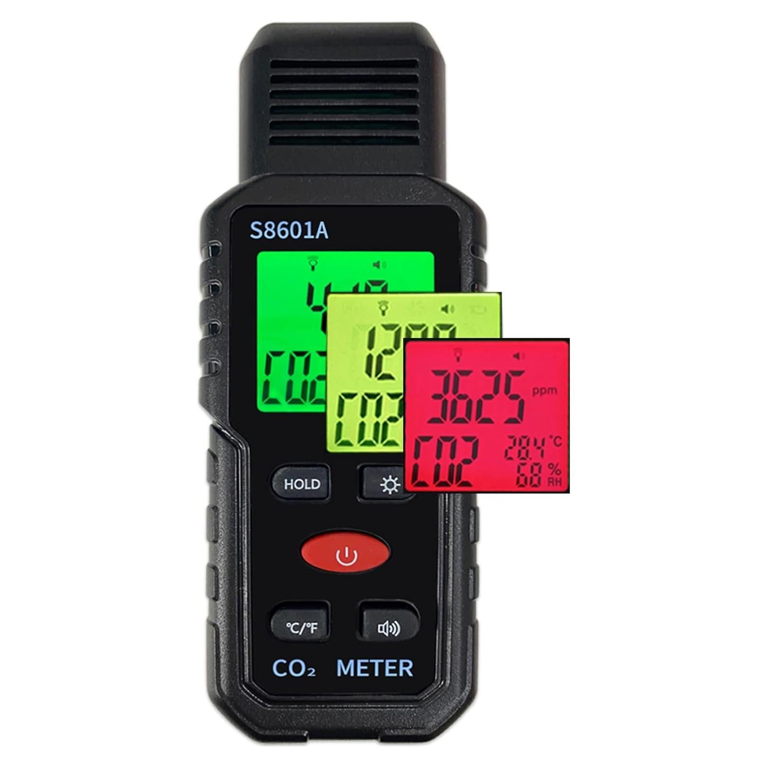 Detector de CO2 Portátil 3 en 1 Metellme - Medidor de Temperatura y Humedad