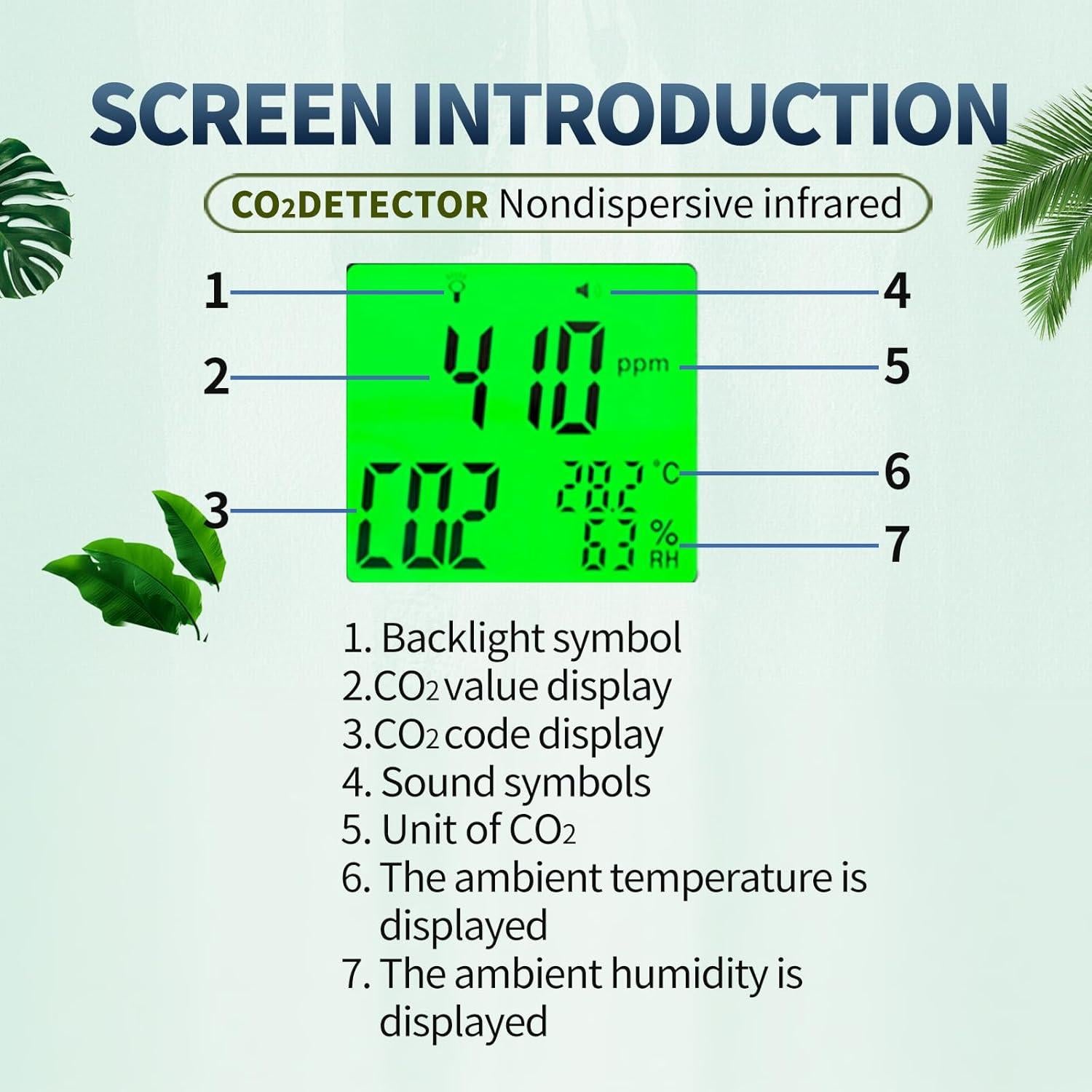 Detector de CO2 Portátil 3 en 1 Metellme - Medidor de Temperatura y Humedad