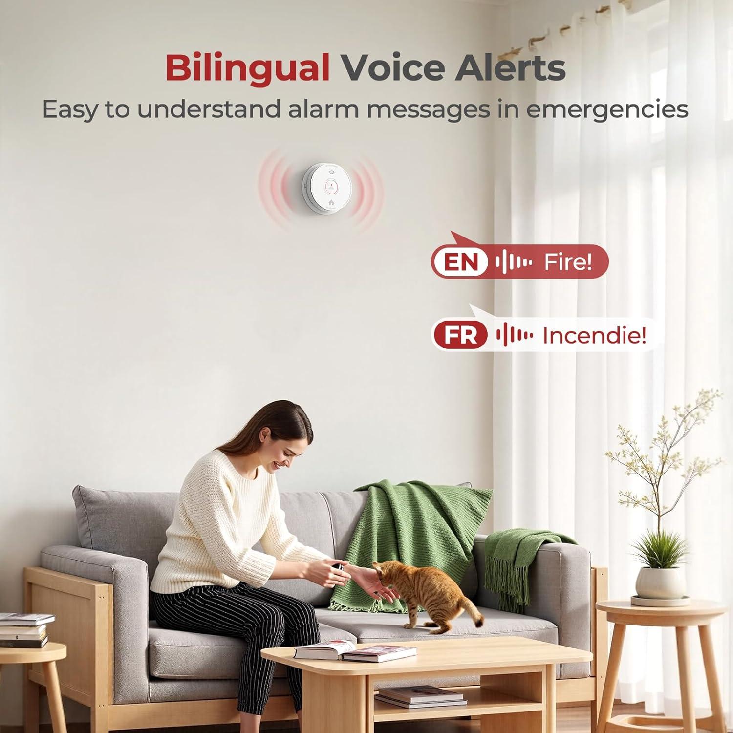 Detectores de Humo SITERWELL 3 Paquete Batería 10 Años UL217-9na