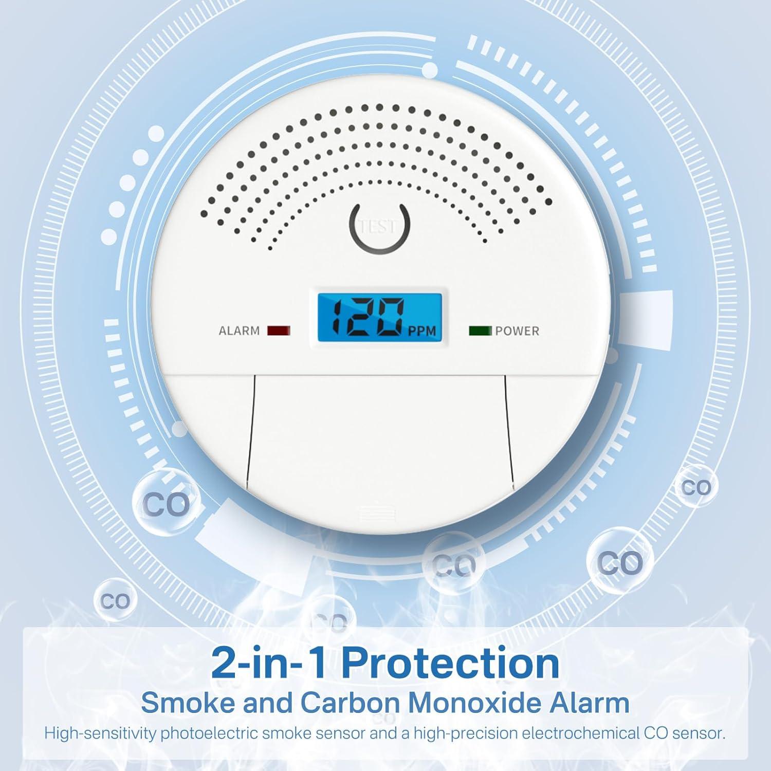Detector de Humo y Monóxido de Carbono Dufuls CDR-803 2-en-1