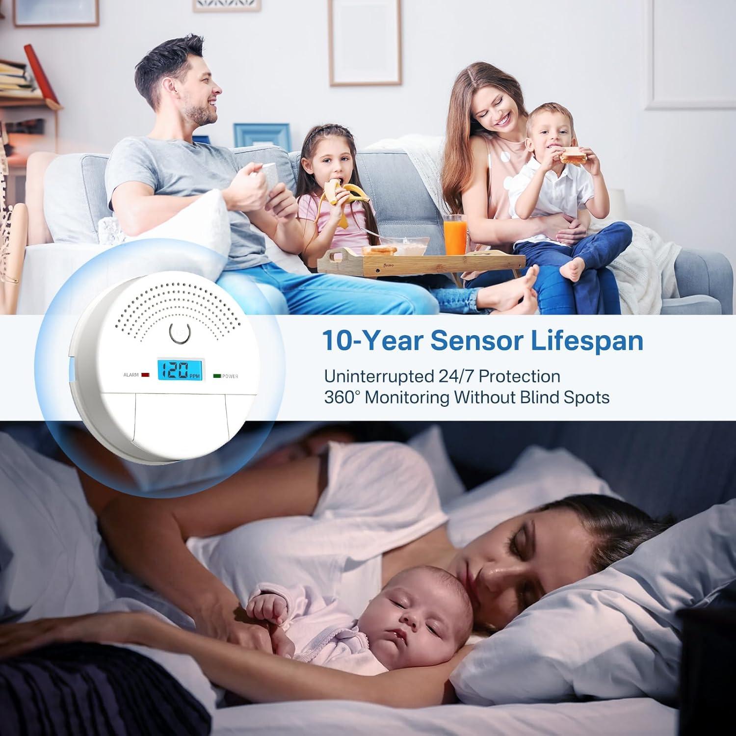 Detector de Humo y Monóxido de Carbono Dufuls CDR-803 2-en-1