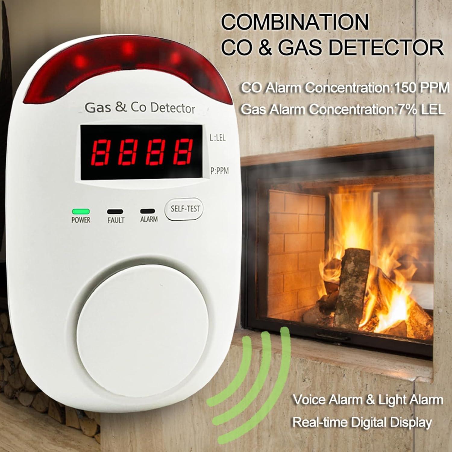 Detector de Gas y Monóxido de Carbono FLUNGSKY 2 en 1