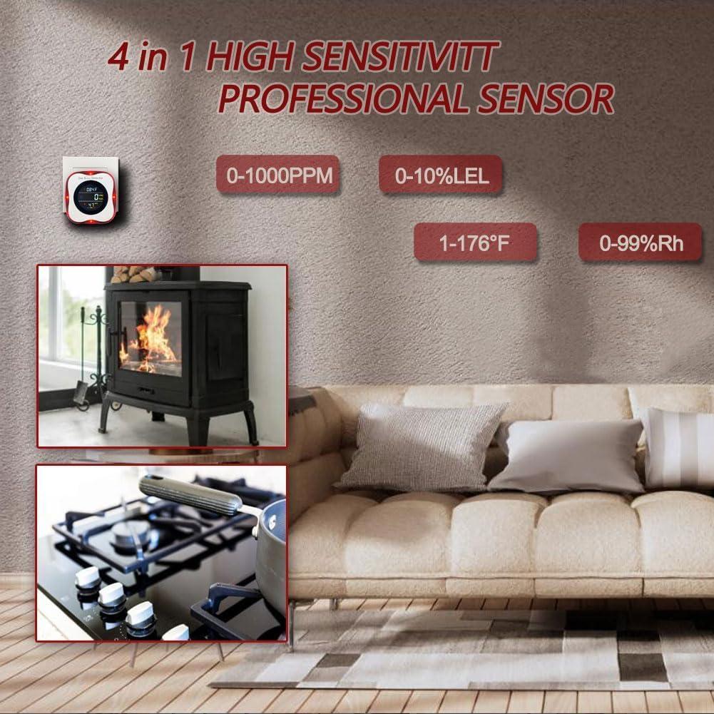 Detector Combinado de Monóxido de Carbono y Gas KH Alert