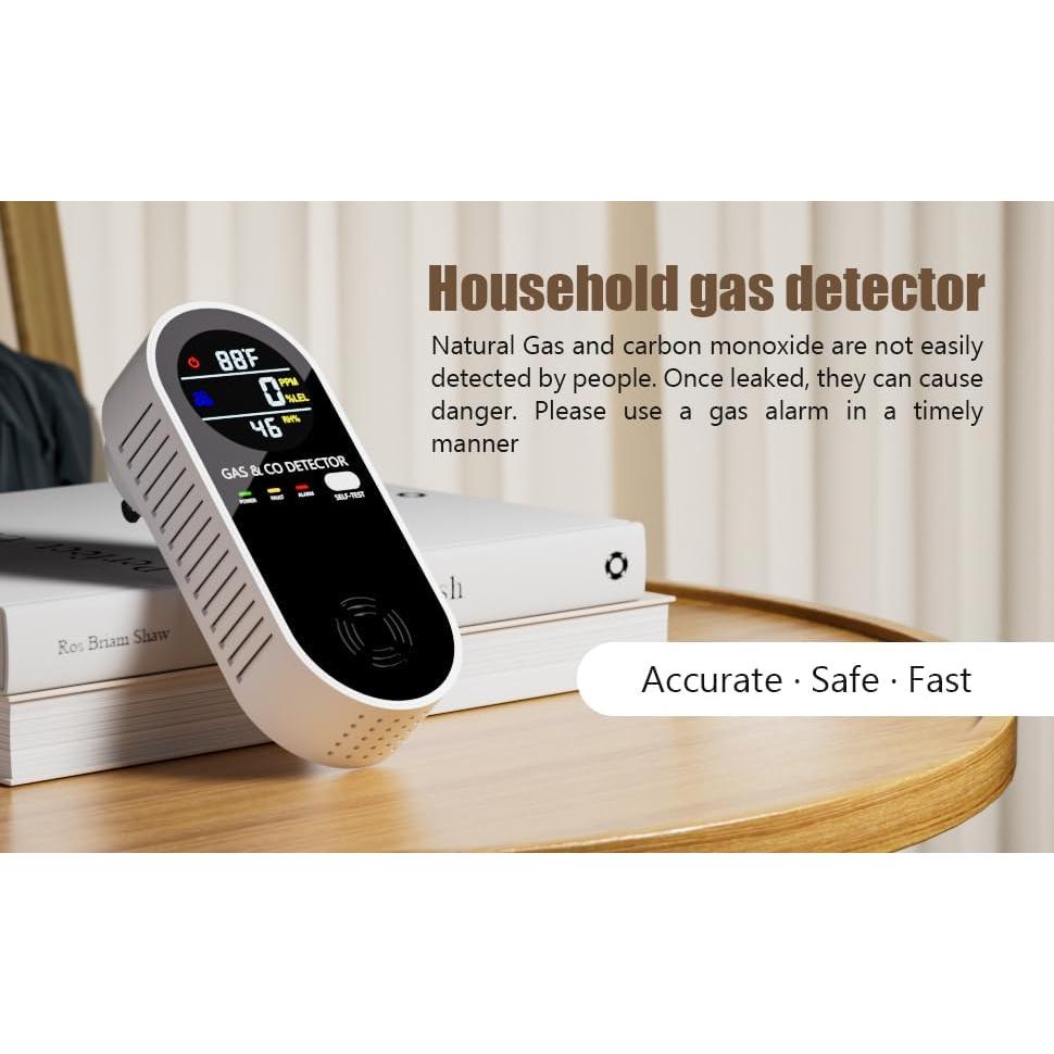 Detector de Gas Natural y Monóxido de Carbono HAOKESITE 4 en 1