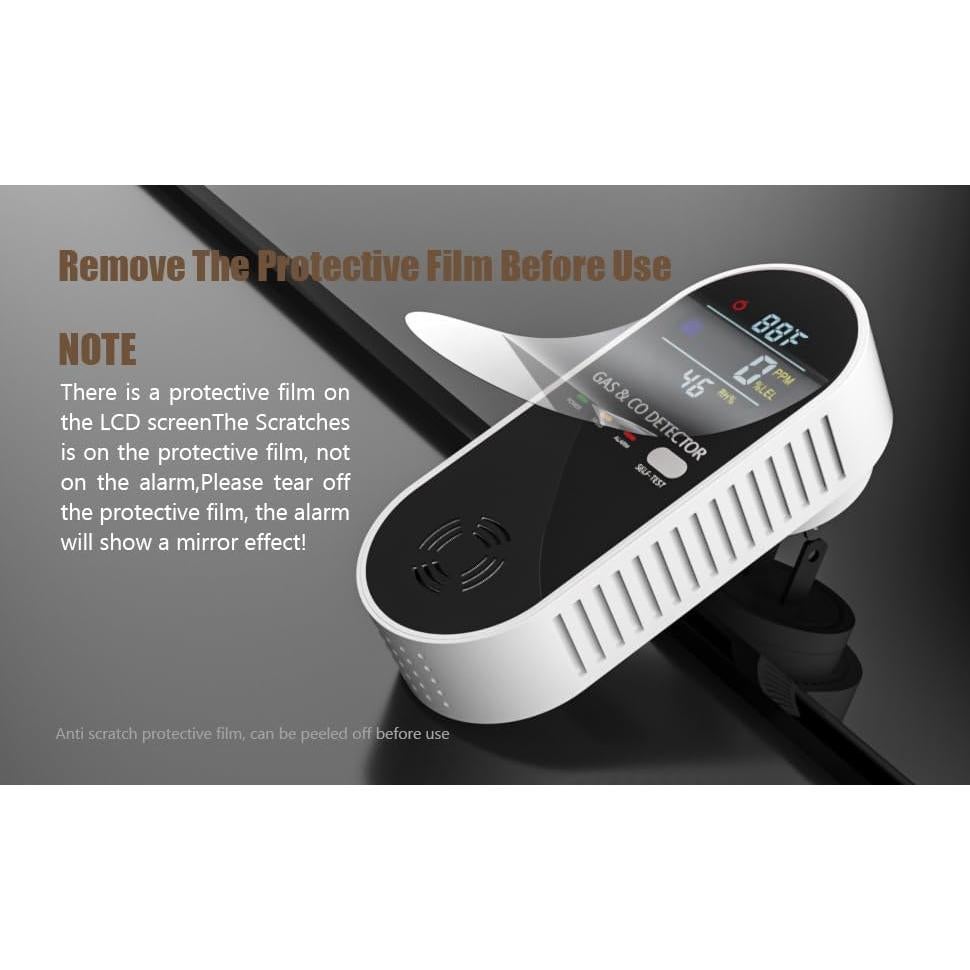 Detector de Gas Natural y Monóxido de Carbono HAOKESITE 4 en 1