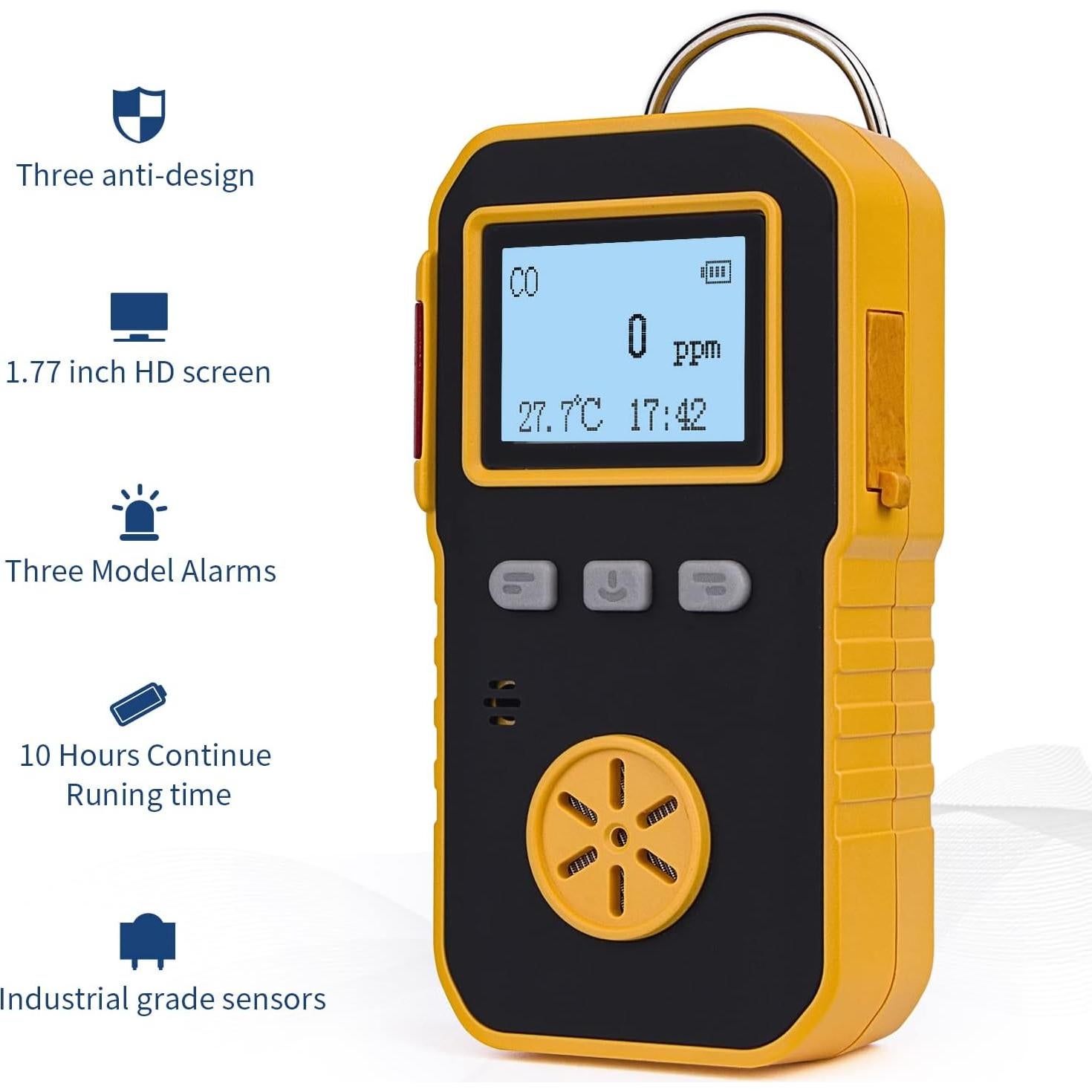 Detector de Gas CO Bosean K-100A Portátil Recargable