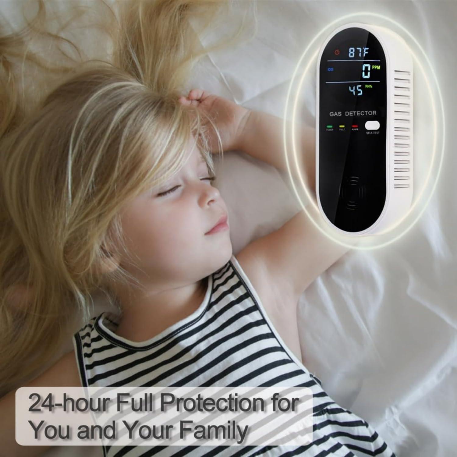 Detector de Gas Natural 3-en-1 CHENGHEM con Pantalla LCD