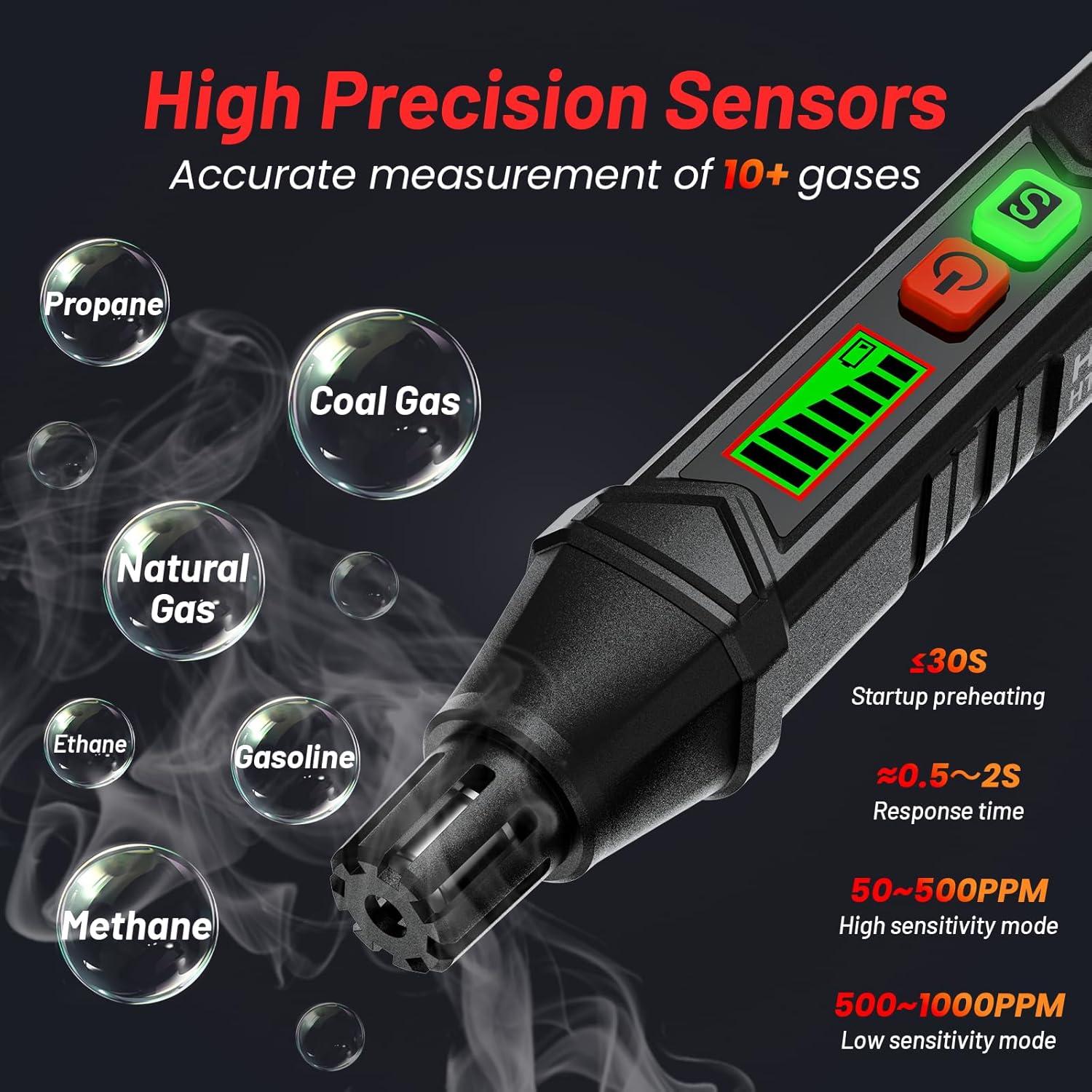 Detector de Fugas de Gas Natural YOJOCK HT60 Portátil con Alarma