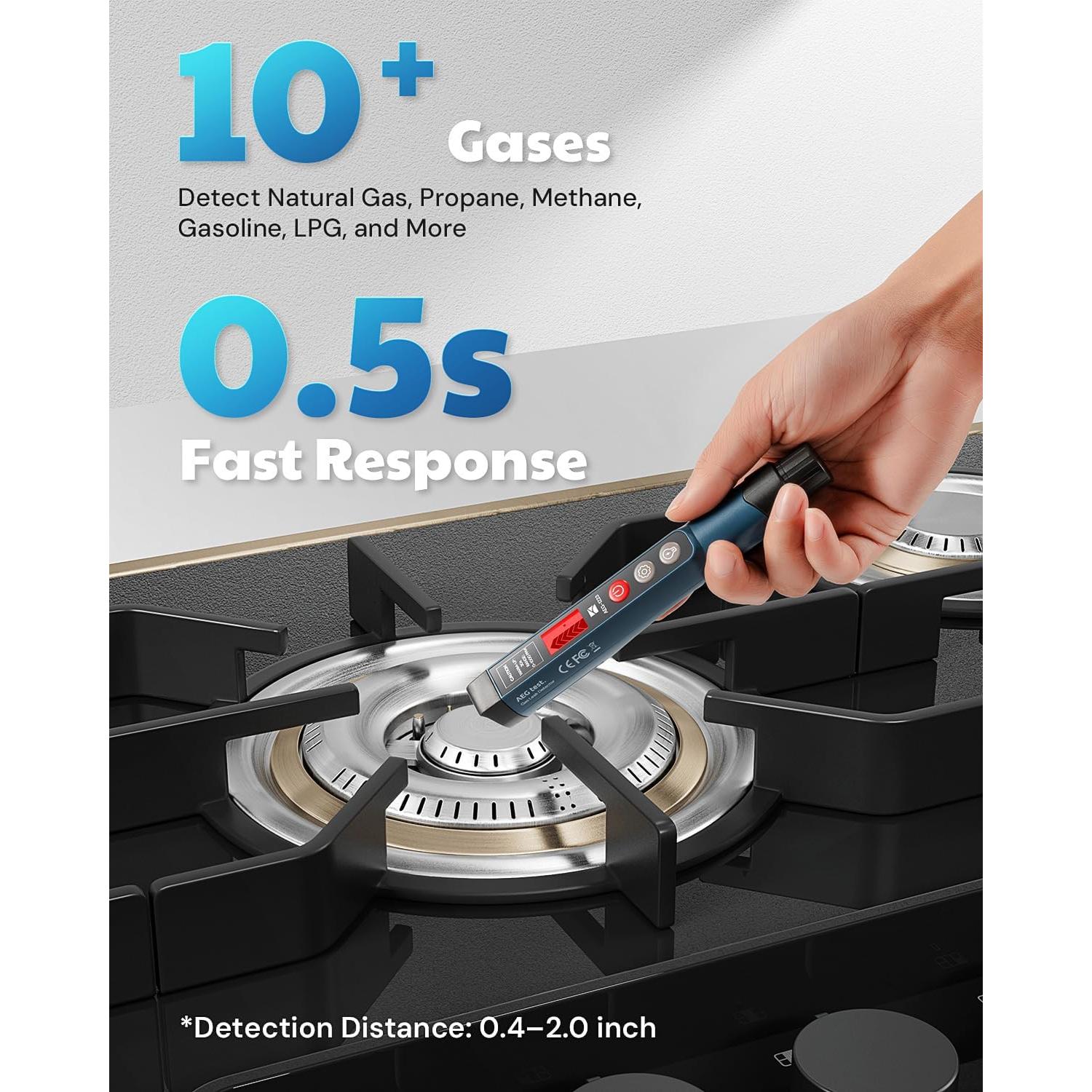 Detector de Fugas de Gas AEG-1223 con Alarma y Luz LED