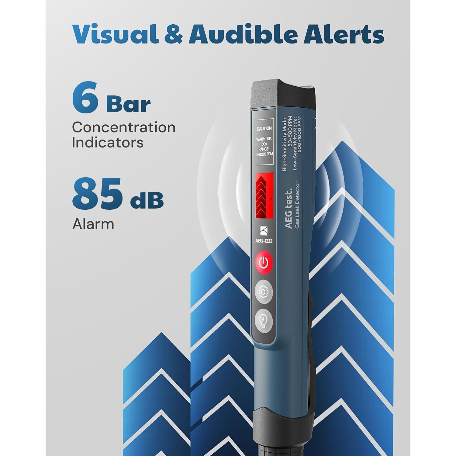 Detector de Fugas de Gas AEG-1223 con Alarma y Luz LED
