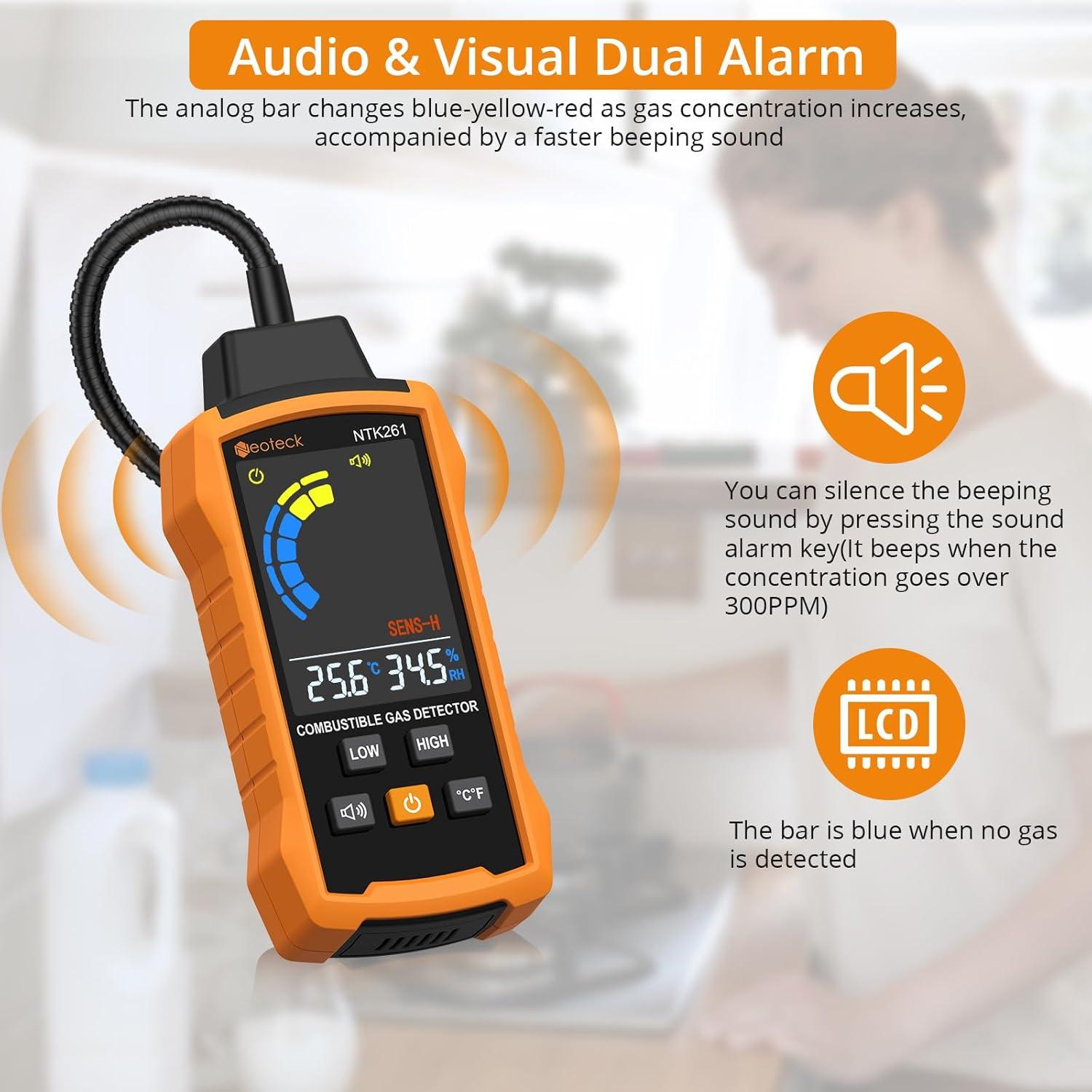 Detector de Fugas de Gas Neoteck NTK261 con Alarma Auditiva