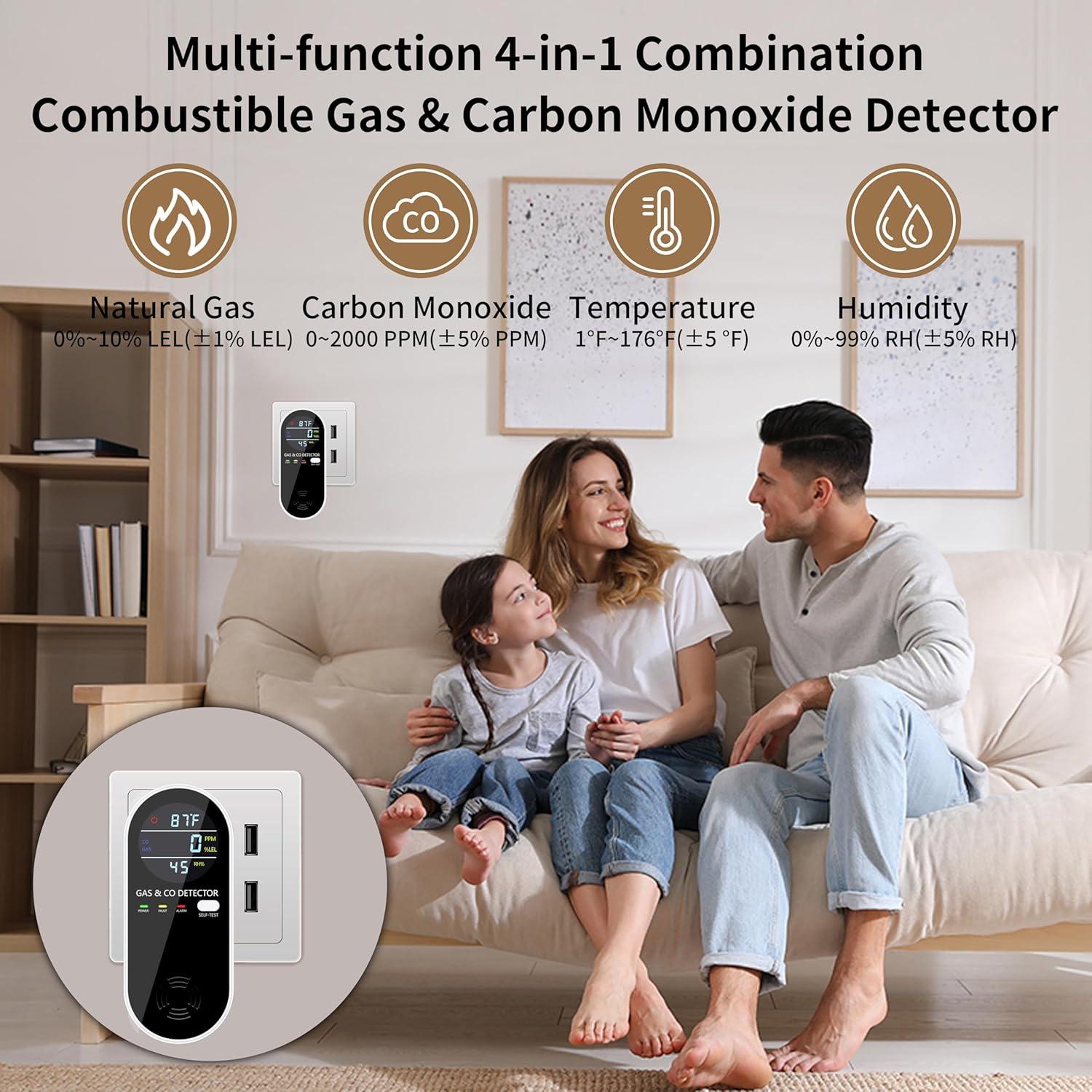 Detector de Gas Natural y Monóxido Sooguard KH158 4 en 1