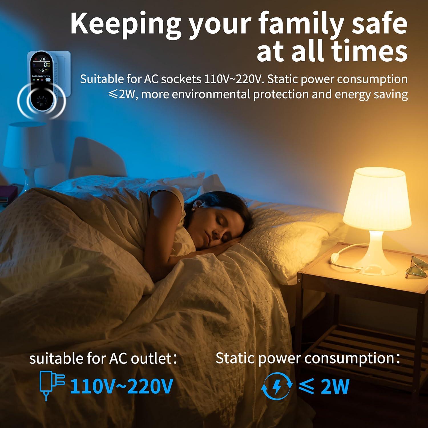 Detector de Gas Natural y Monóxido Sooguard KH158 4 en 1