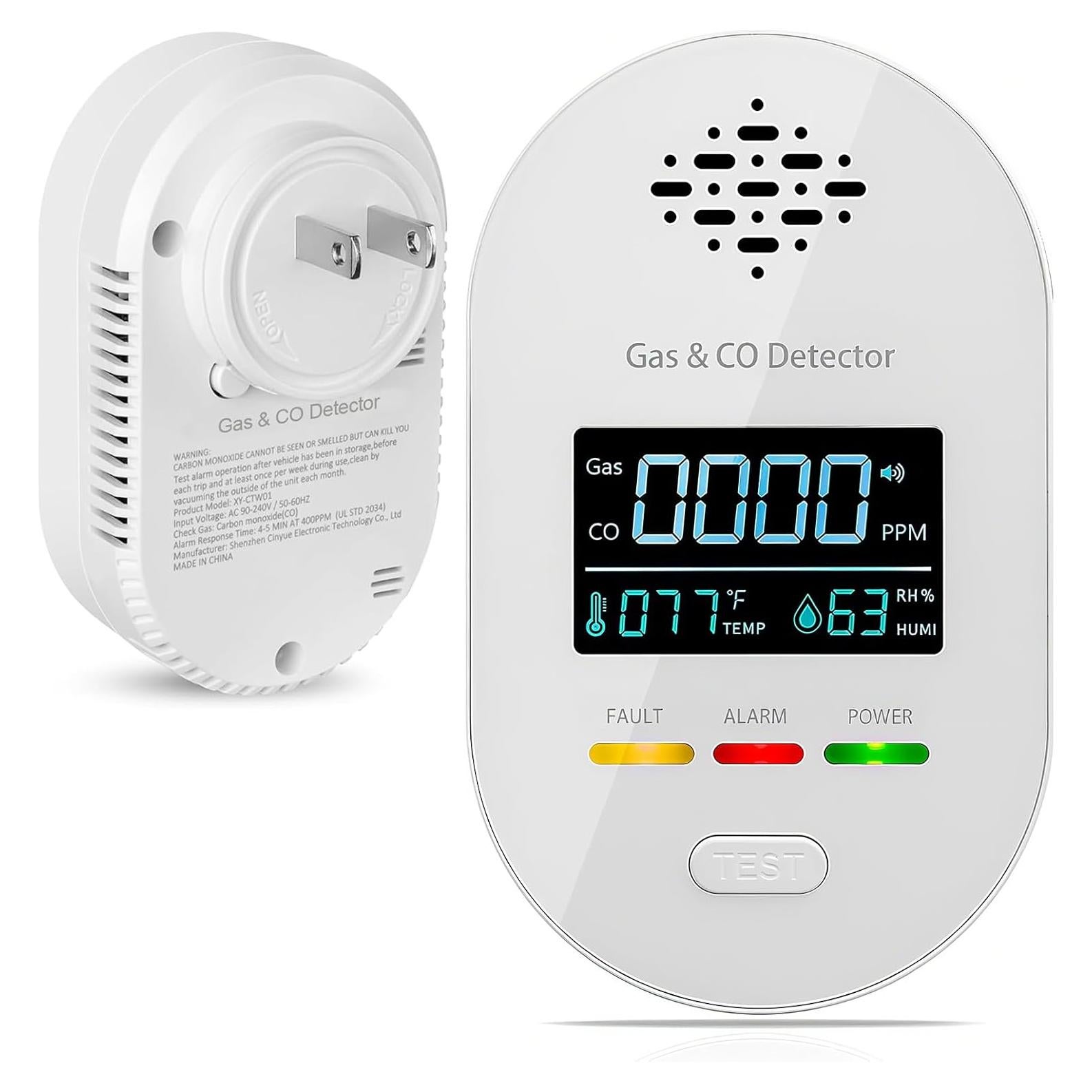 Detector de Fugas de Gas Natural y Monóxido de Carbono Bestechy XY-CTW01