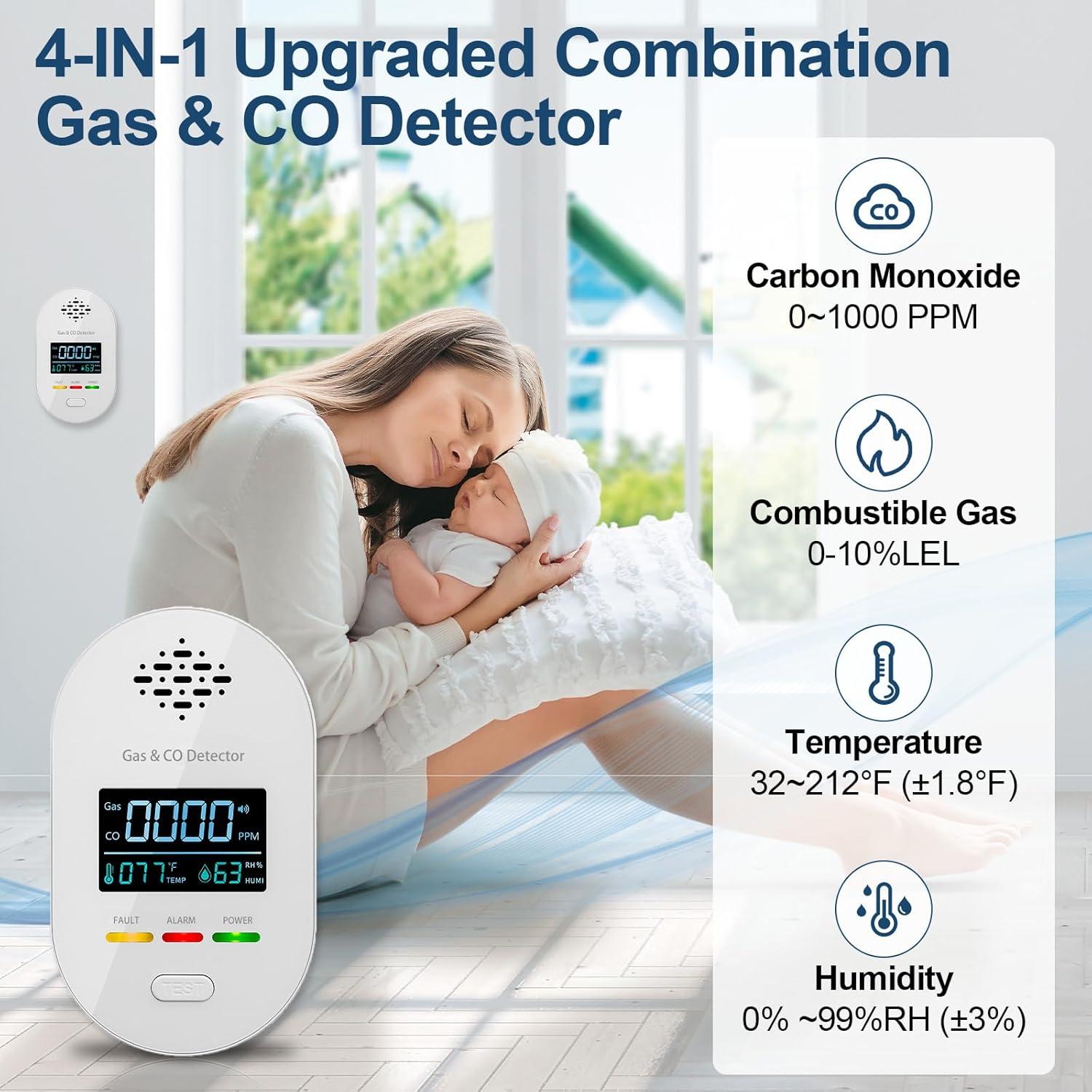 Detector de Fugas de Gas Natural y Monóxido de Carbono Bestechy XY-CTW01