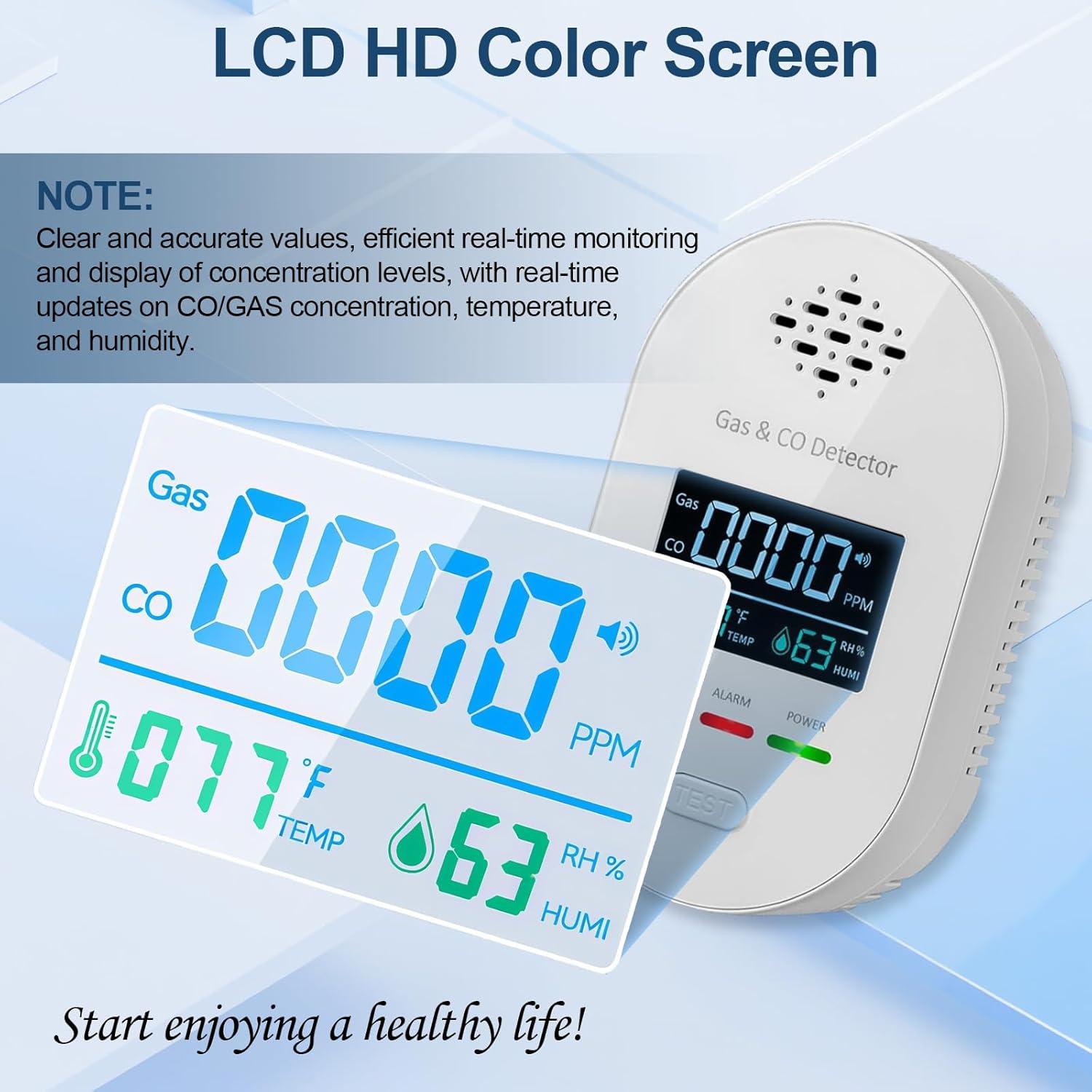 Detector de Fugas de Gas Natural y Monóxido de Carbono Bestechy XY-CTW01