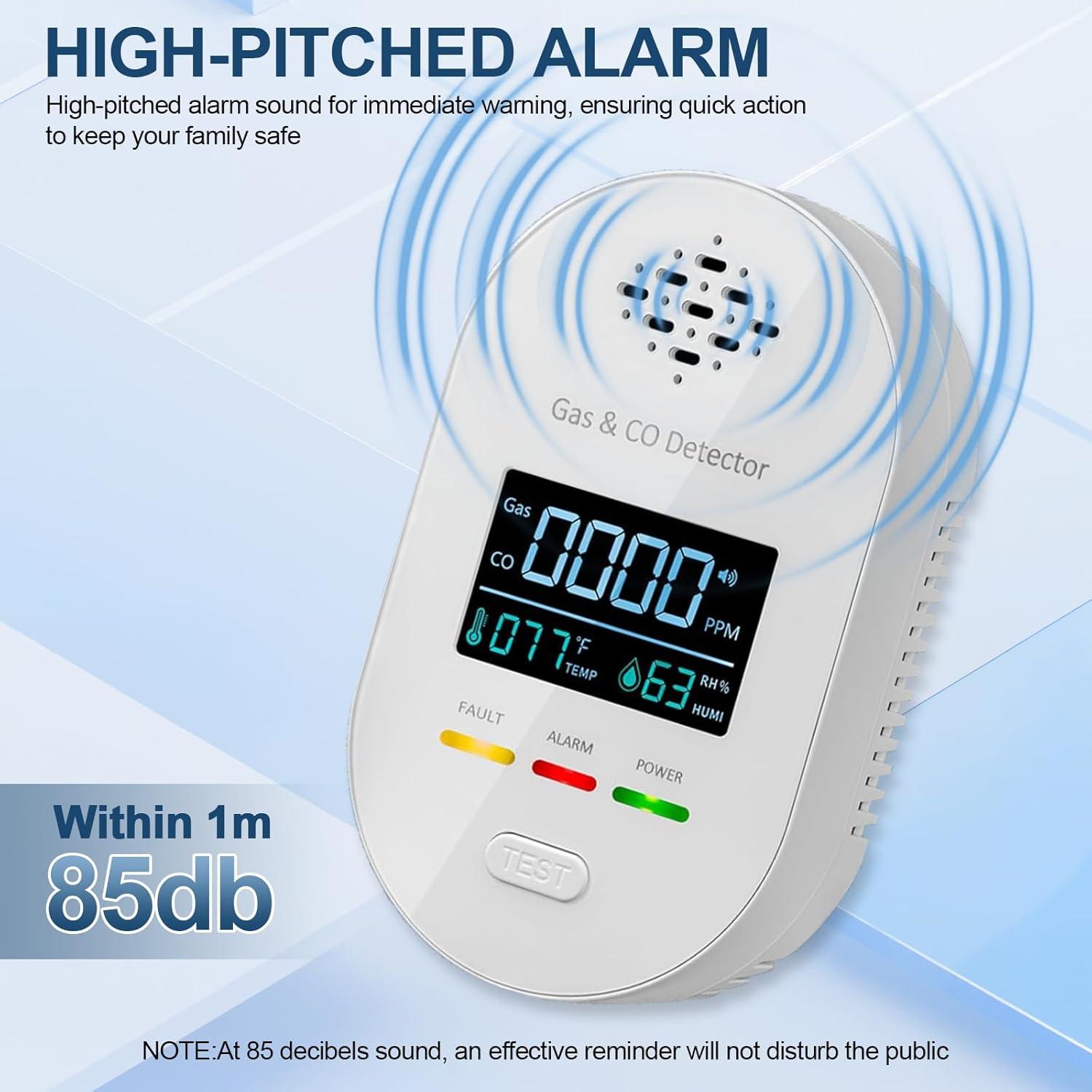 Detector de Fugas de Gas Natural y Monóxido de Carbono Bestechy XY-CTW01