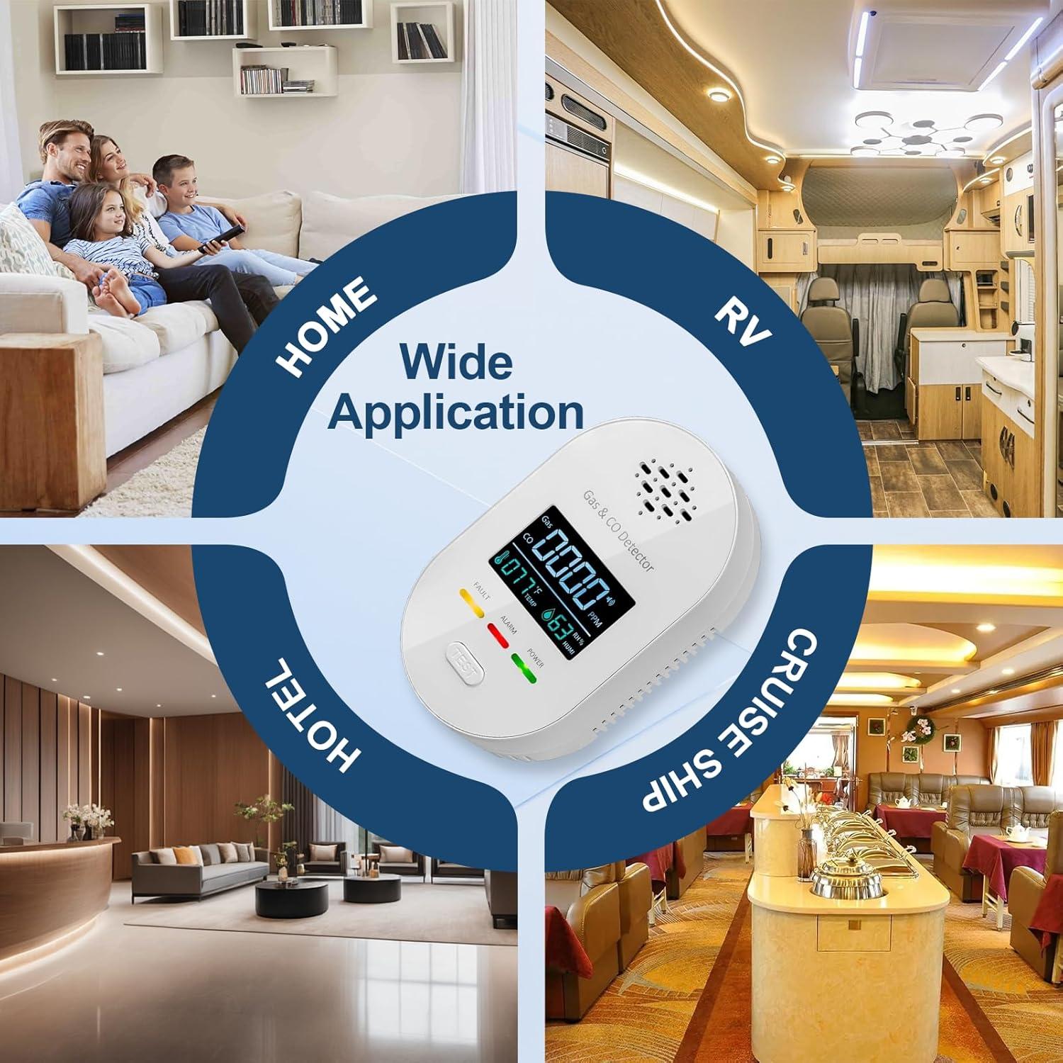 Detector de Fugas de Gas Natural y Monóxido de Carbono Bestechy XY-CTW01