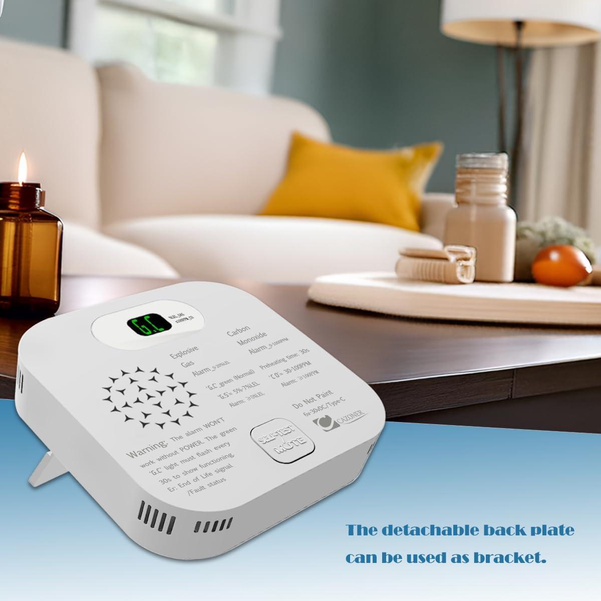 Alarma de Monóxido de Carbono y Gas CAZONER GC580 10 Años