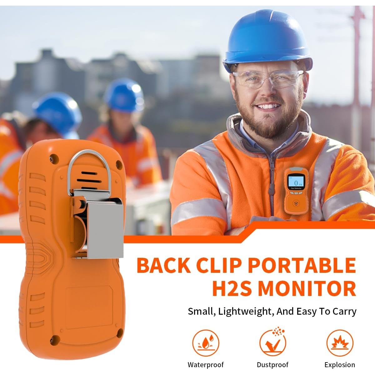 Detector de Gas H2S Portátil Sooguard - Alarma Sonora y Visual