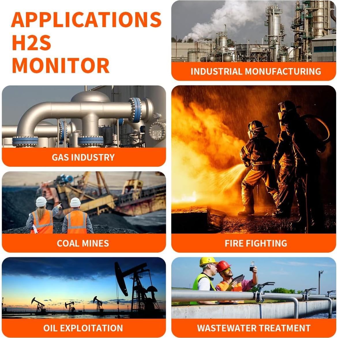 Detector de Gas H2S Portátil Sooguard - Alarma Sonora y Visual