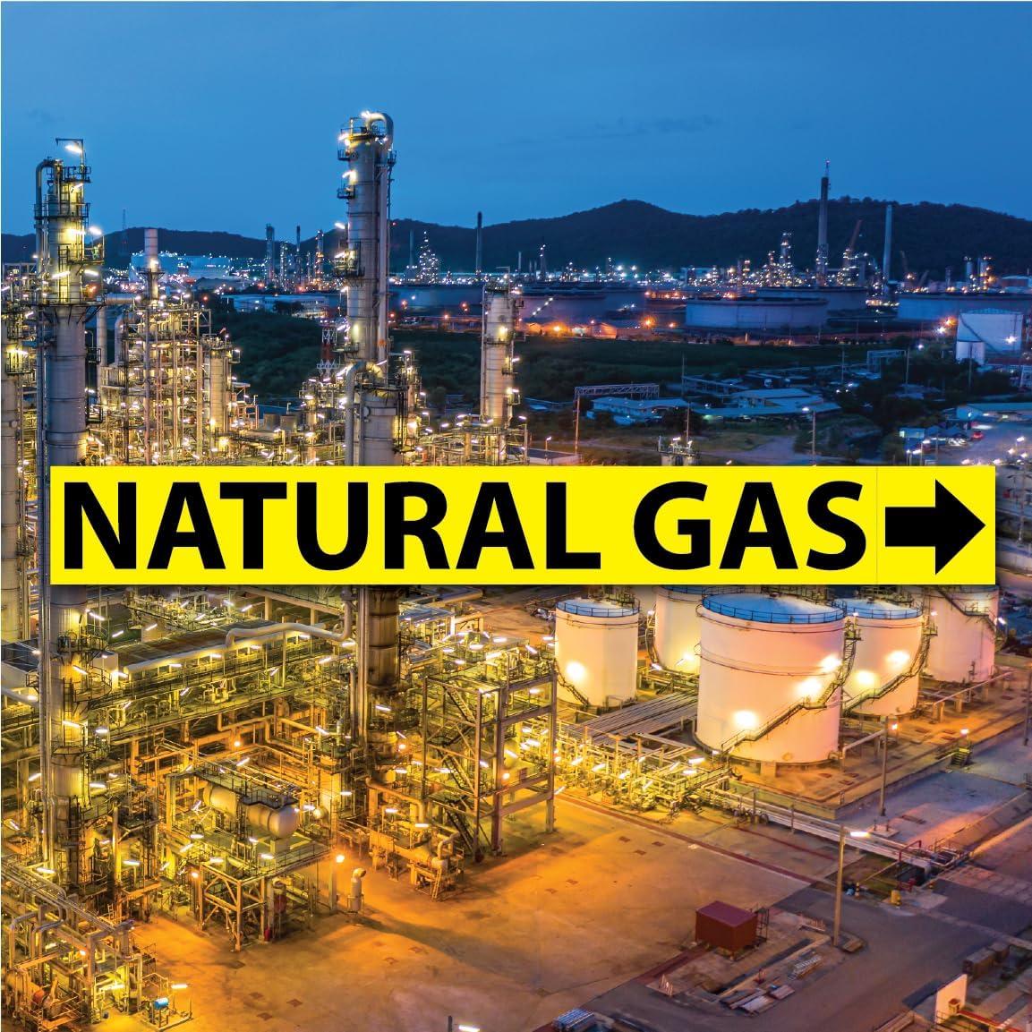 Etiquetas de Tubería de Gas Natural Wrapco 25 Pack Autoadhesivas