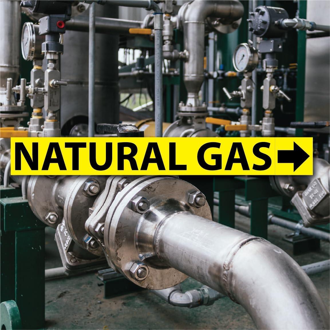 Etiquetas de Tubería de Gas Natural Wrapco 25 Pack Autoadhesivas