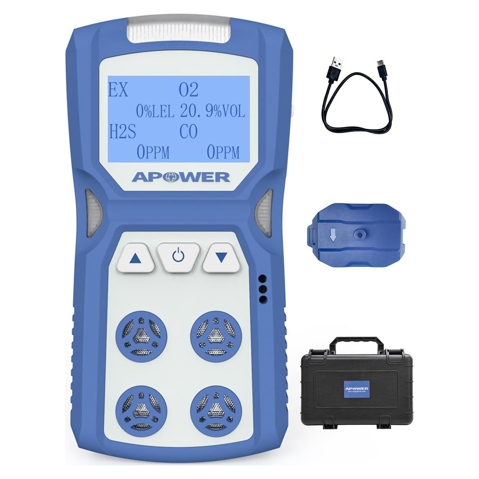 Detector de Gas APOWER GD-2 4 Gases H2S CO LEL O2 Portátil