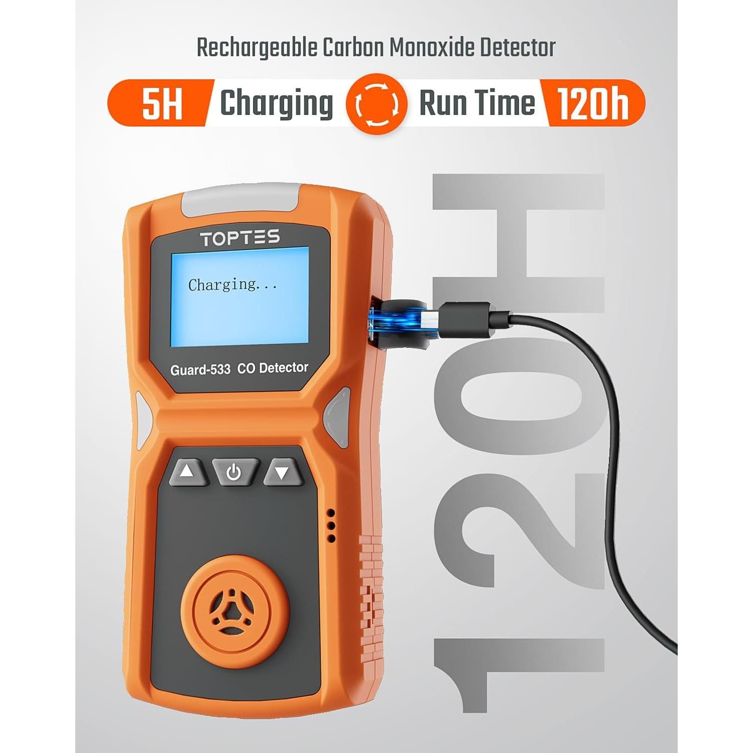 Detector de Monóxido de Carbono Guard-533 Portátil con Alarmas