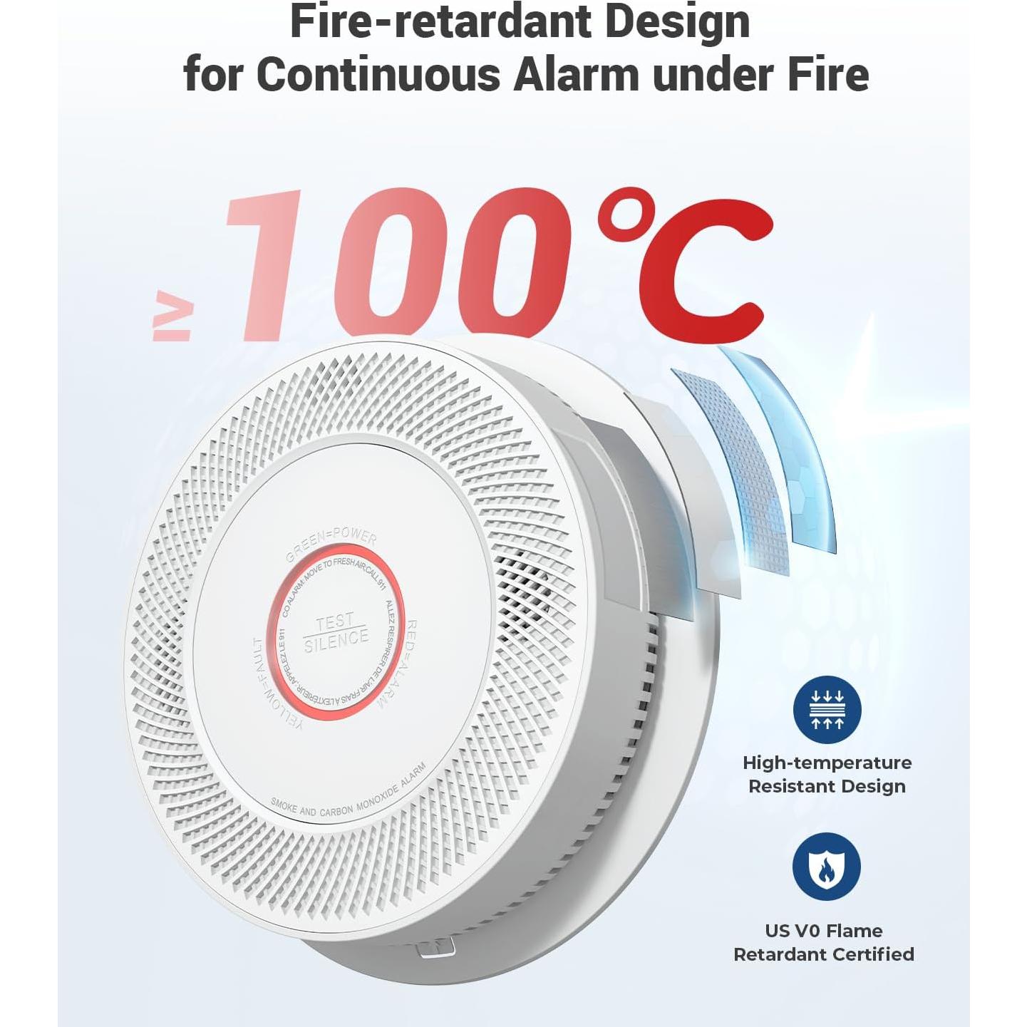 Detector de Humo y Monóxido Ecoey A8612B-4R 2 Paquetes