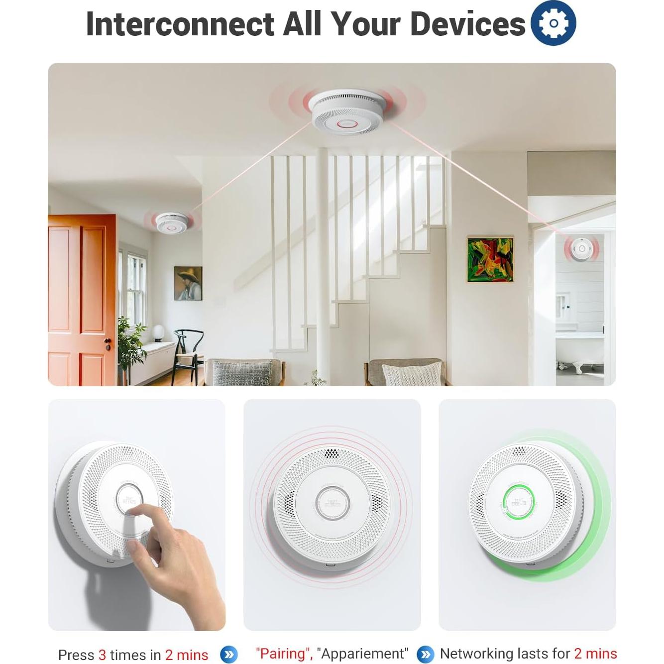 Detector de Humo y Monóxido Ecoey A8612B-4R 2 Paquetes
