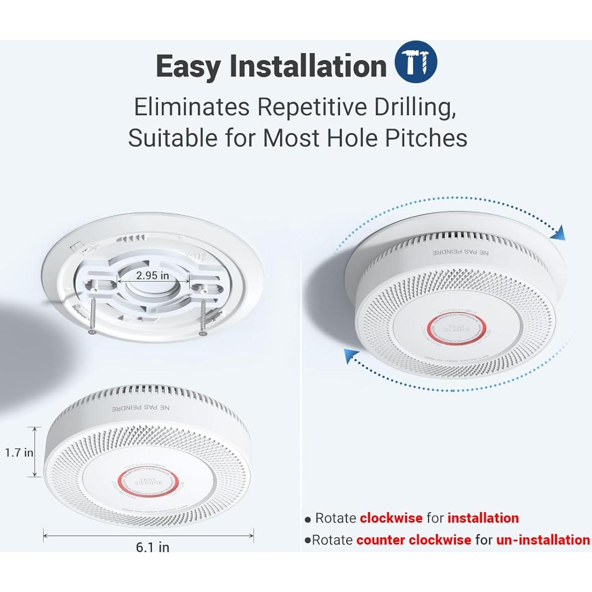 Detector de Humo y Monóxido Ecoey A8612B-4R 2 Paquetes