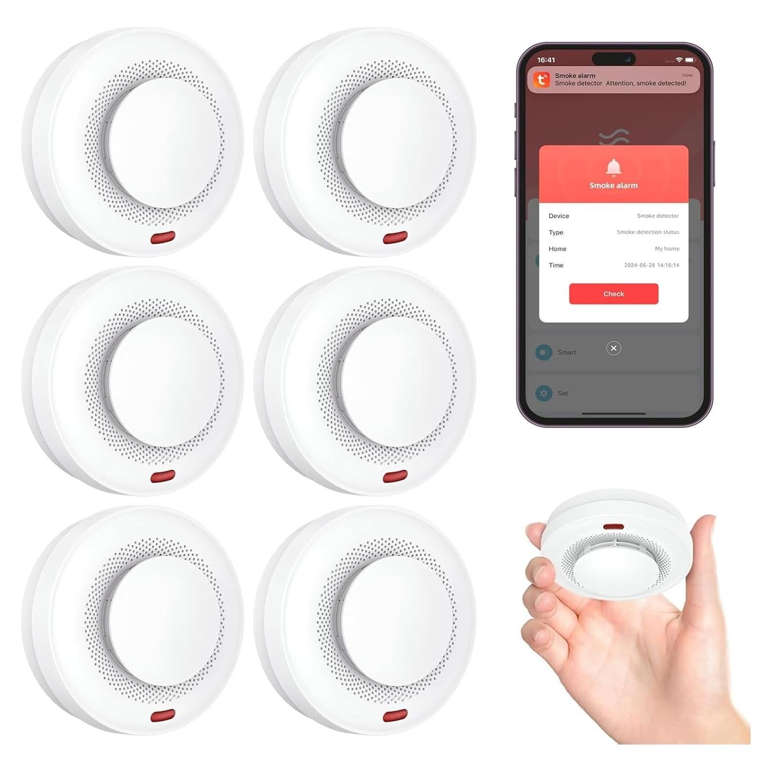 Detector de Humo Inteligente Uingarm WiFi 6 Unidades 85dB