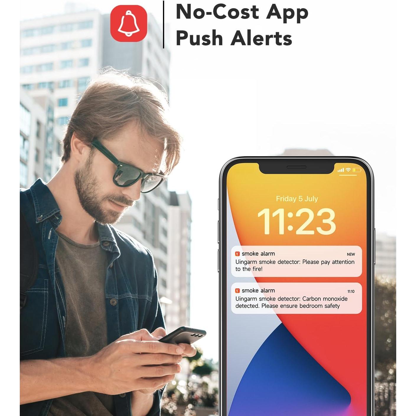 Detector de Humo Inteligente Uingarm WiFi 6 Unidades 85dB